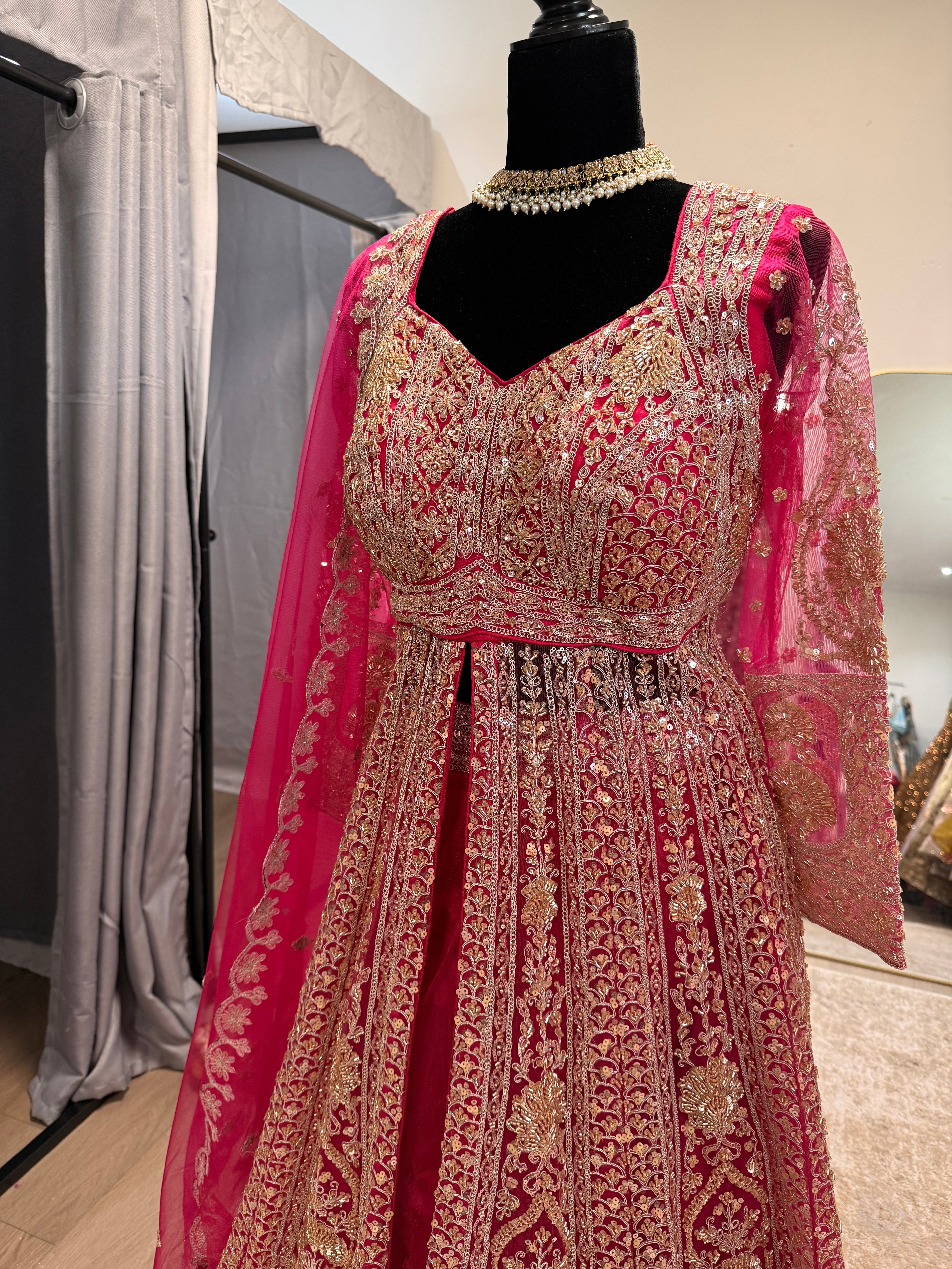 Perfect reception fit Floor length top with  lehenga