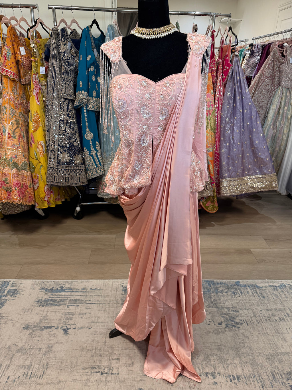 Pre drape saree