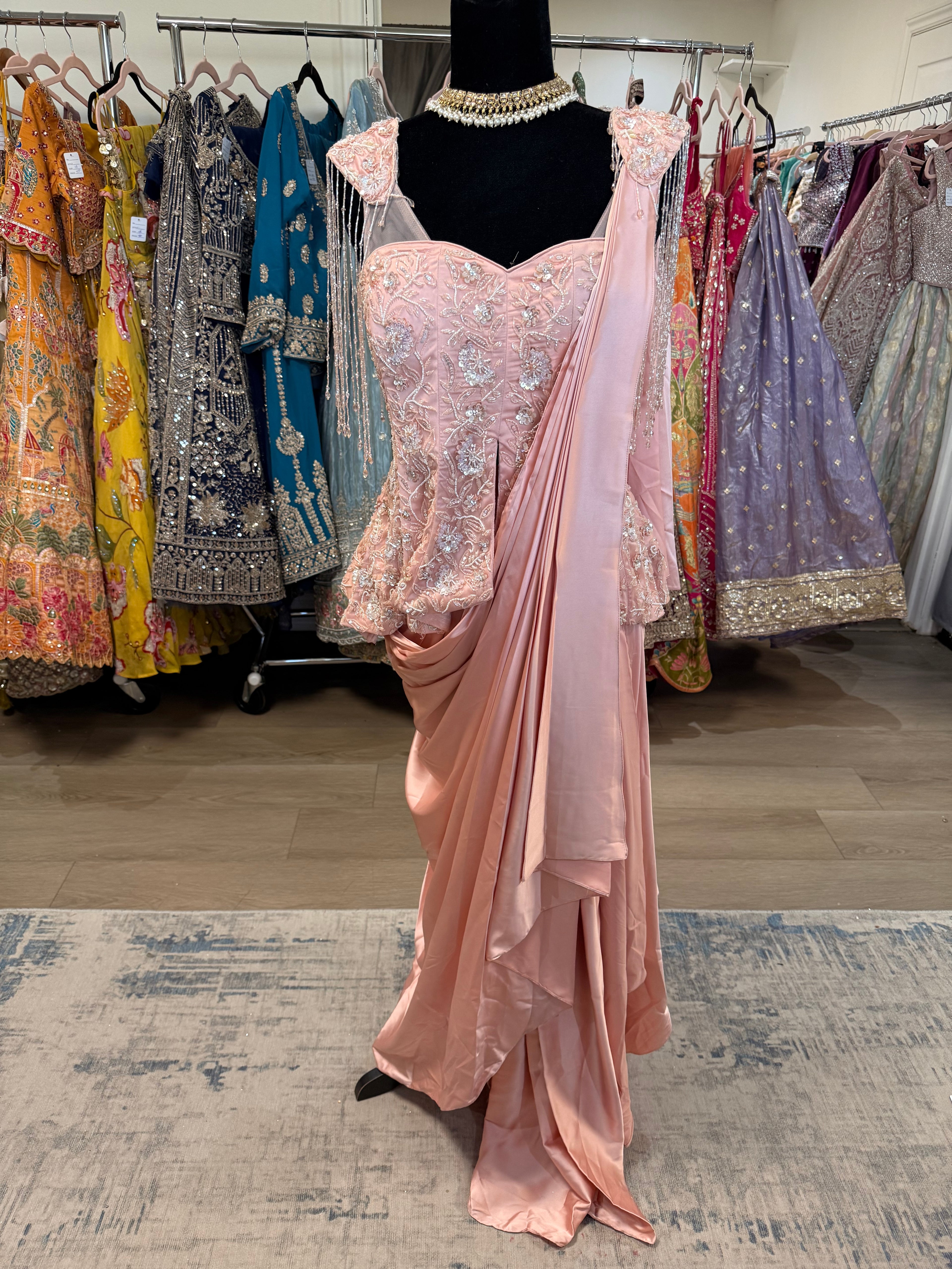 Pre drape saree