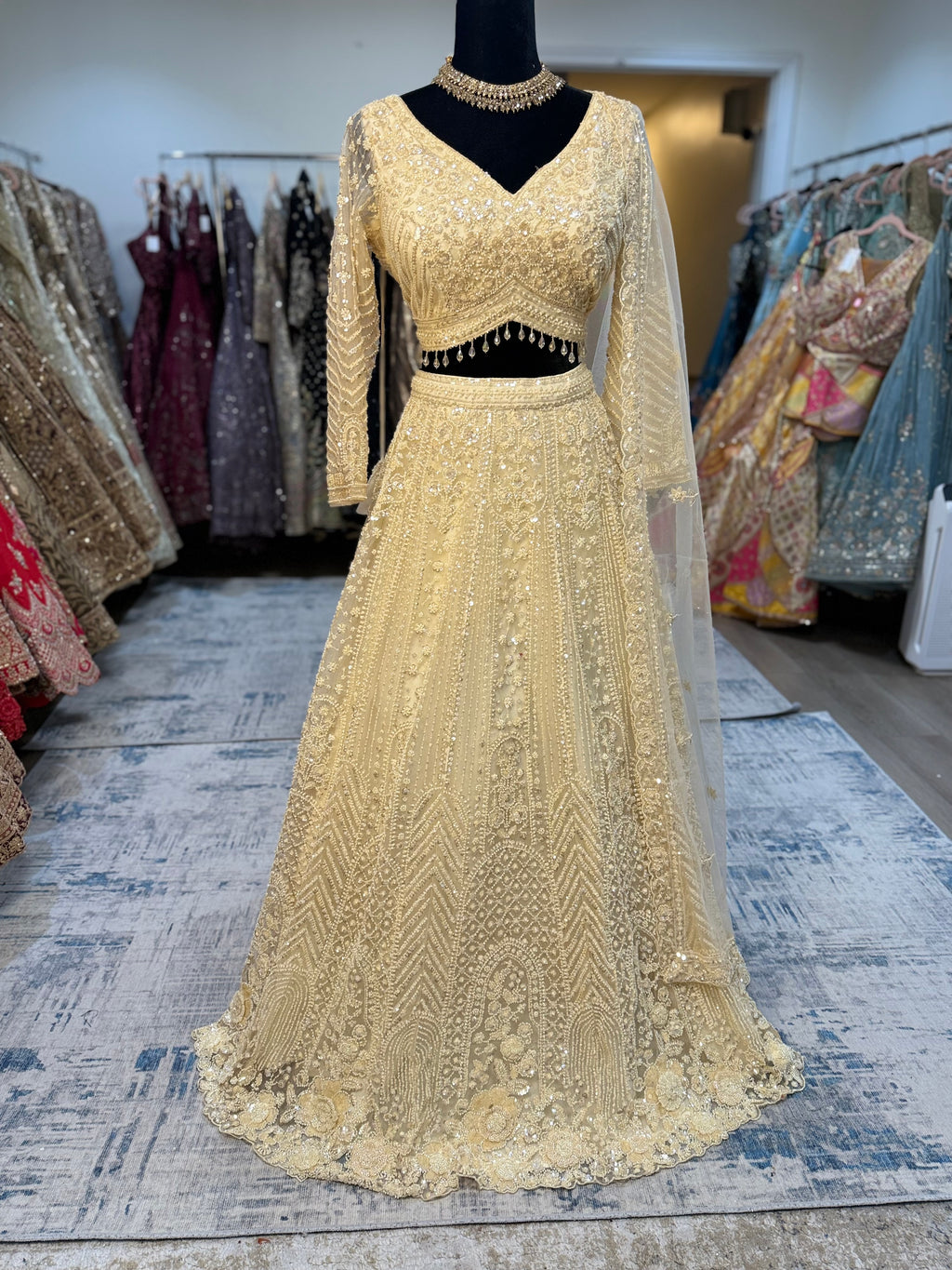 Beautiful heavy top with heavy beaded skirt