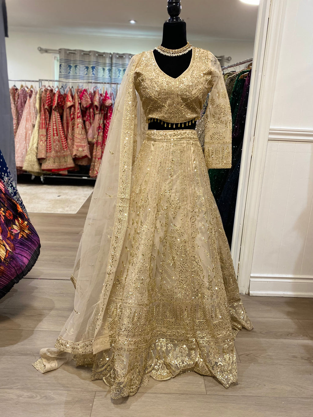 Gold color lehenga choli