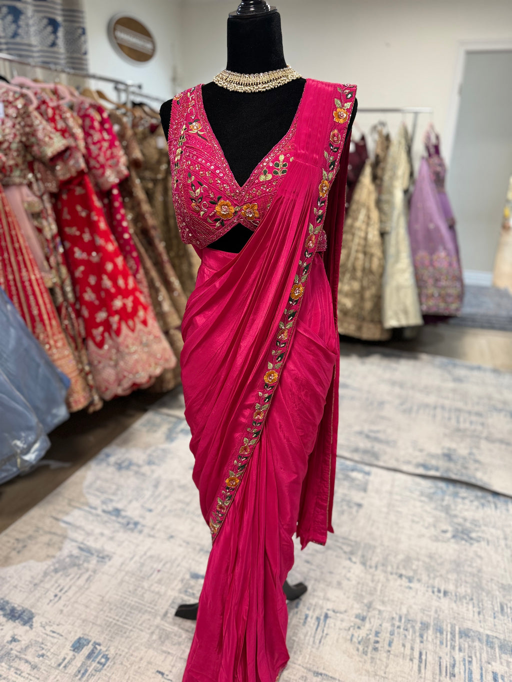 Pre drape saree