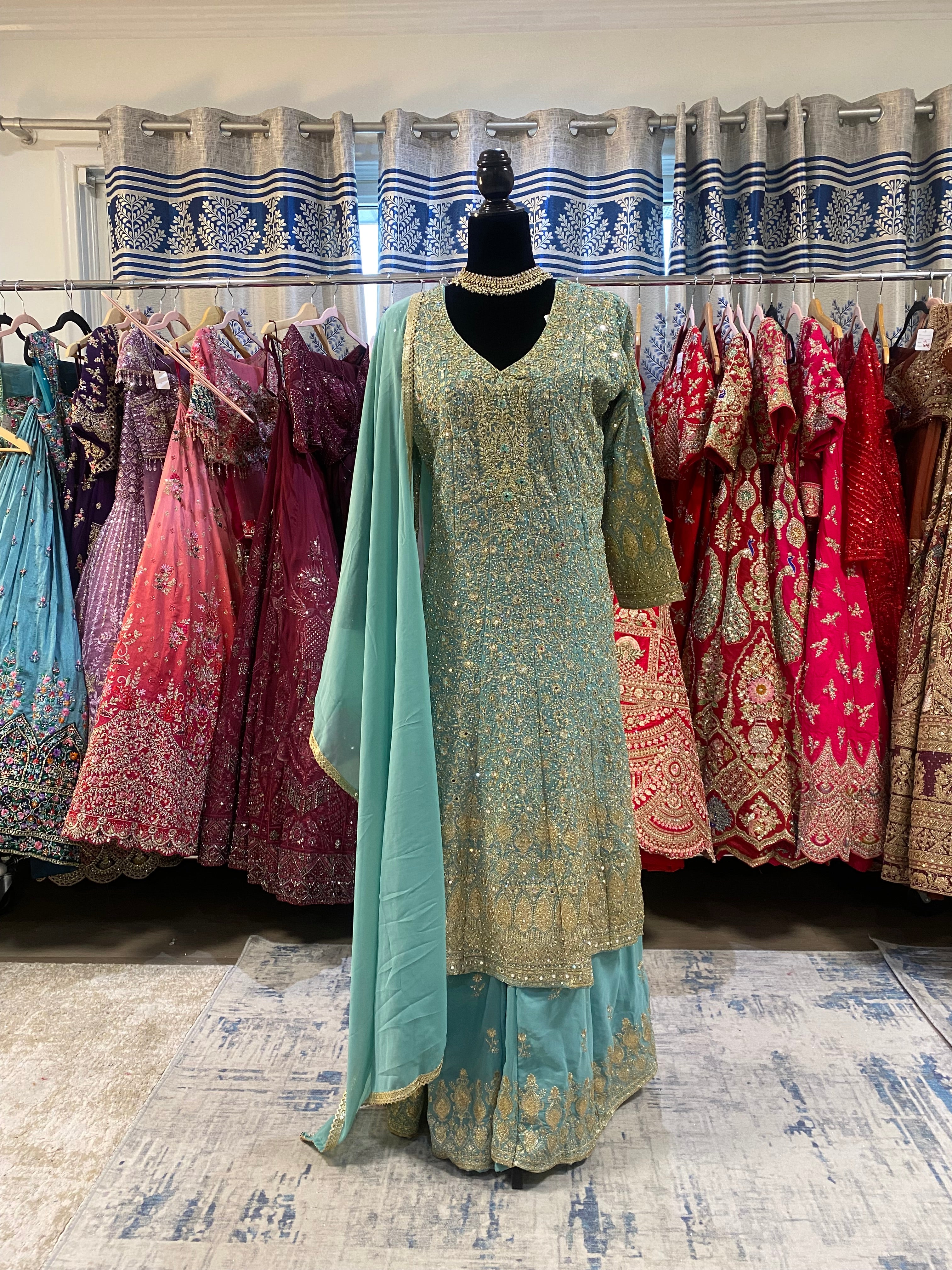 Embroidered palzoo Suit – Kanada Kulture