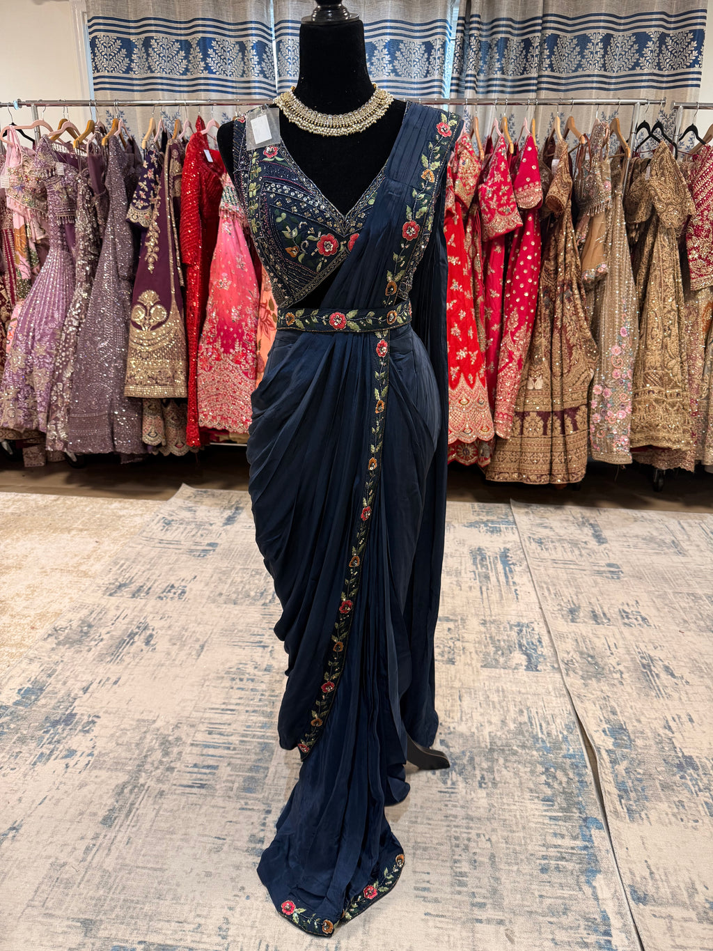 Pre drape saree