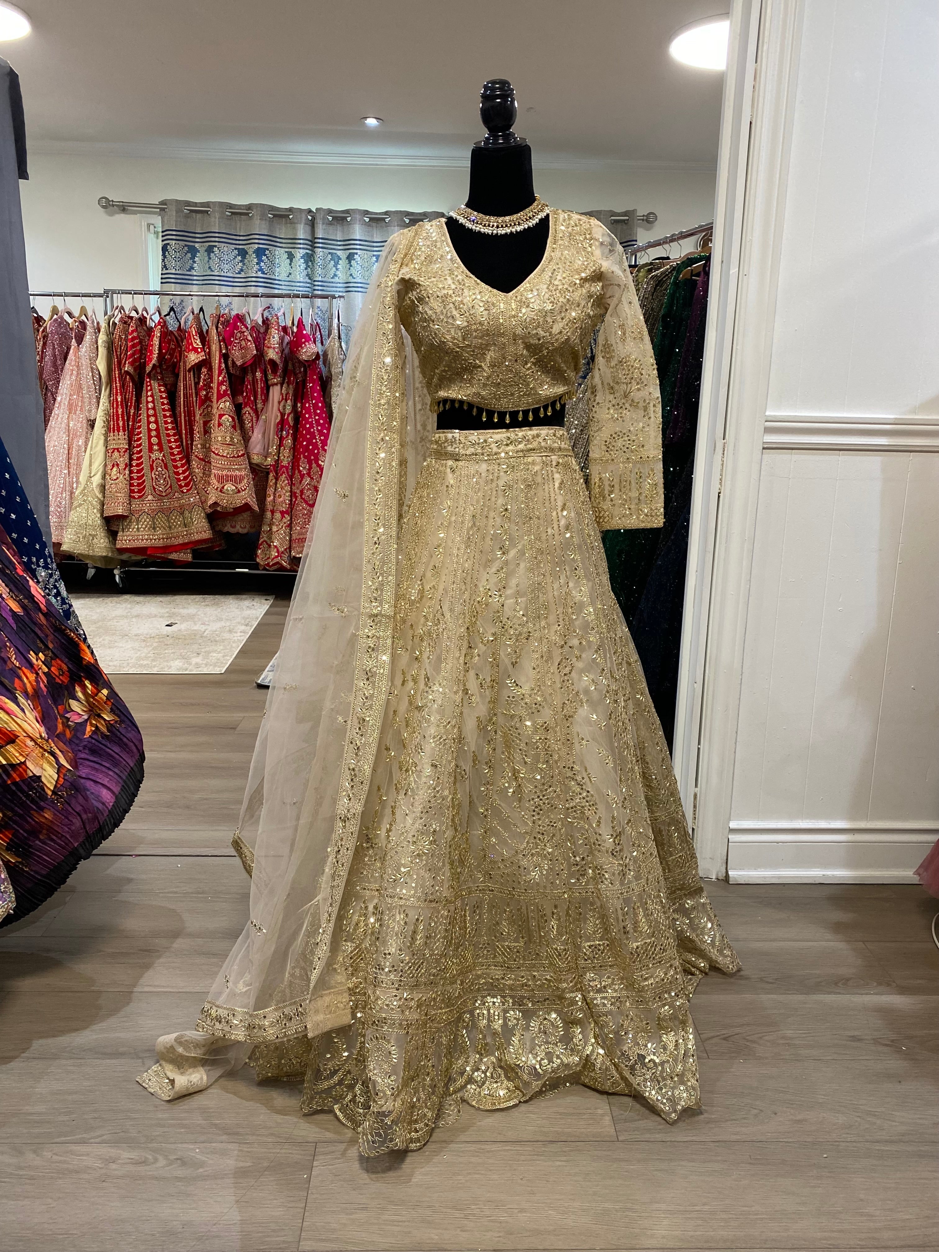 Gold color lehenga choli