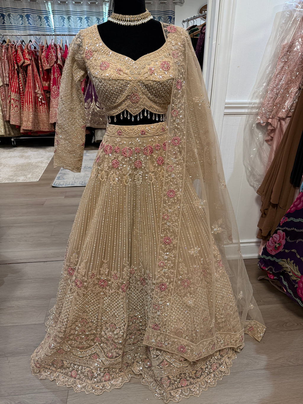 Gold sequin color lehenga choli