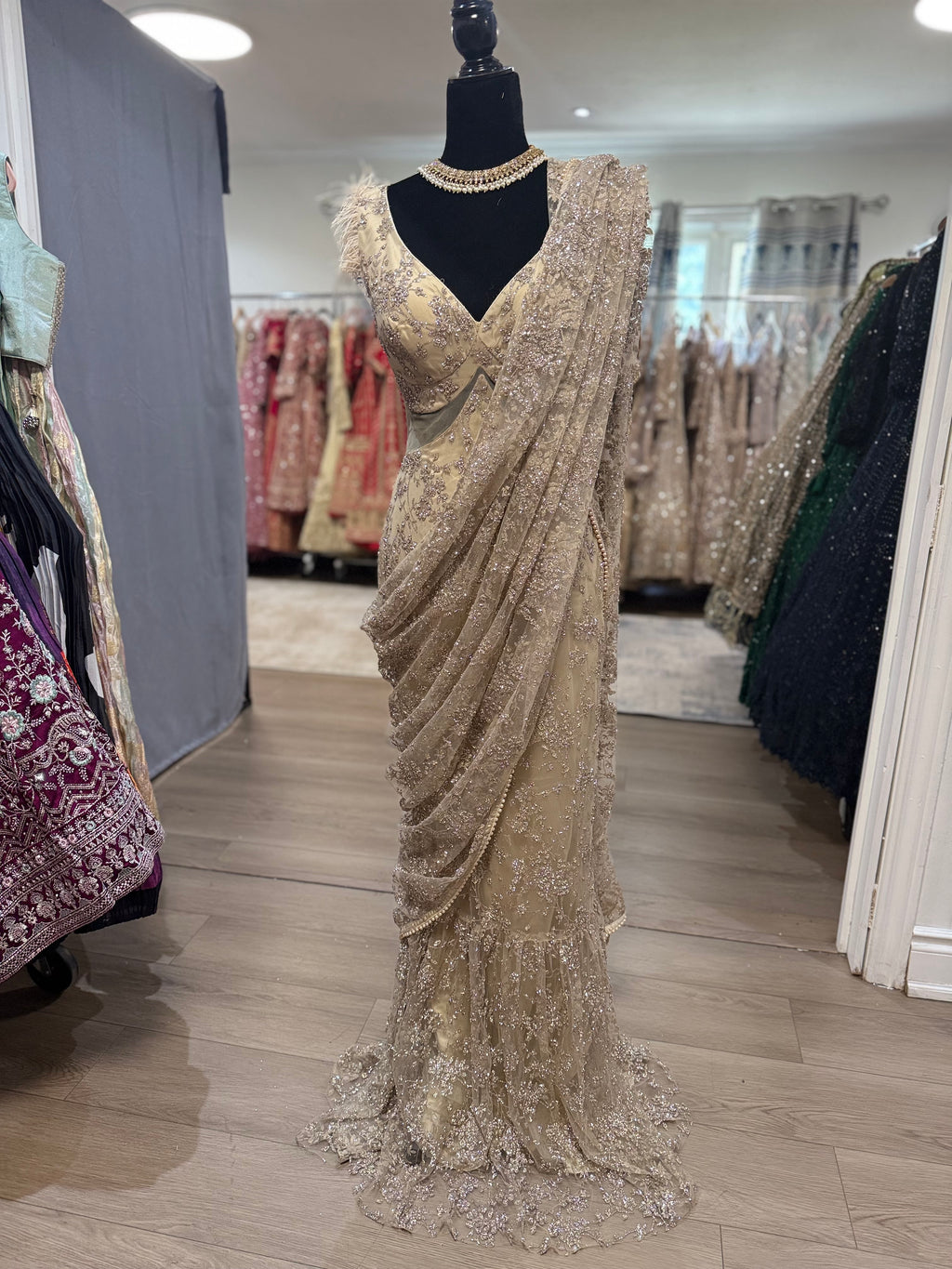 Gown and Pre drape saree