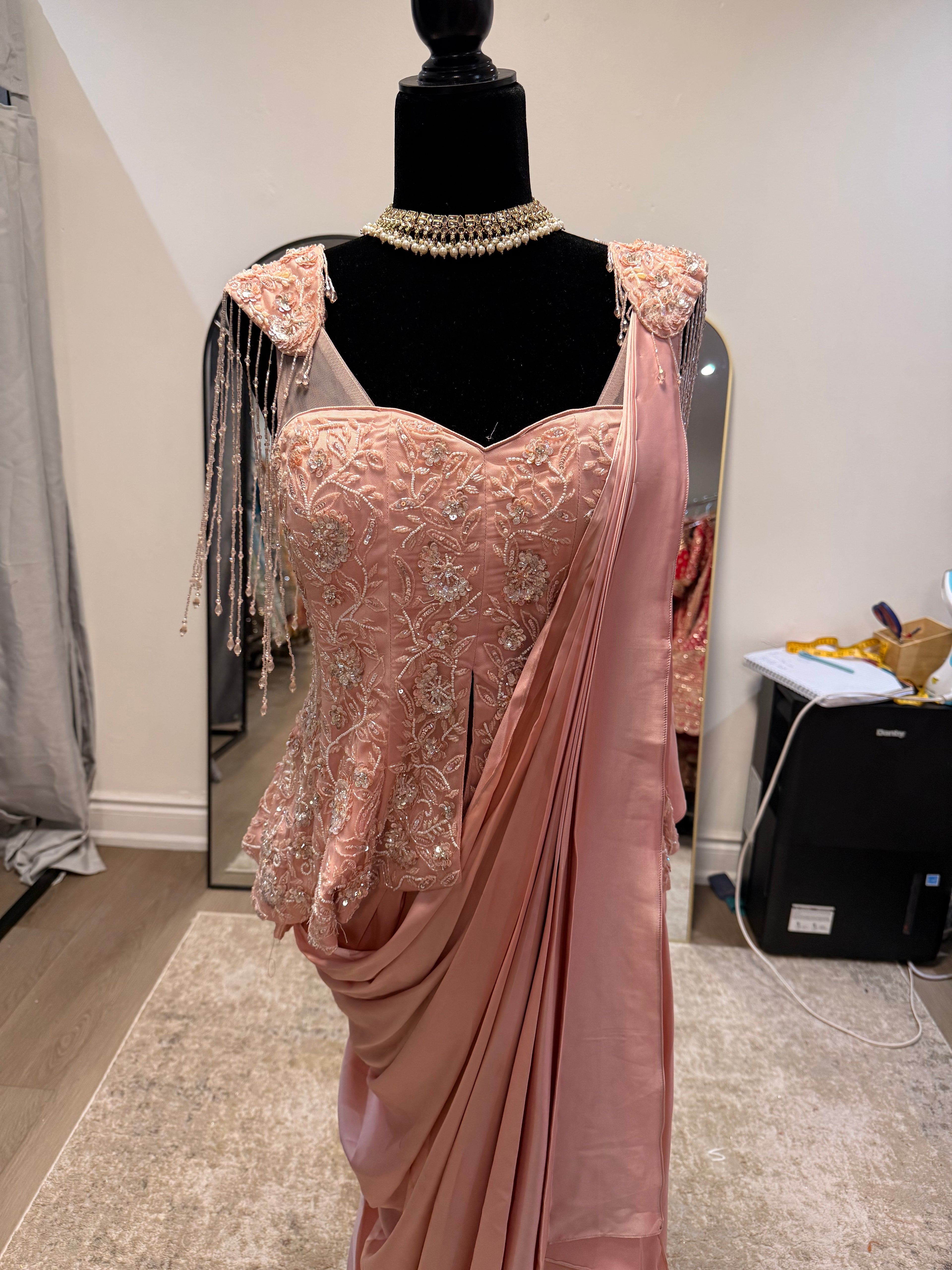 Pre drape saree