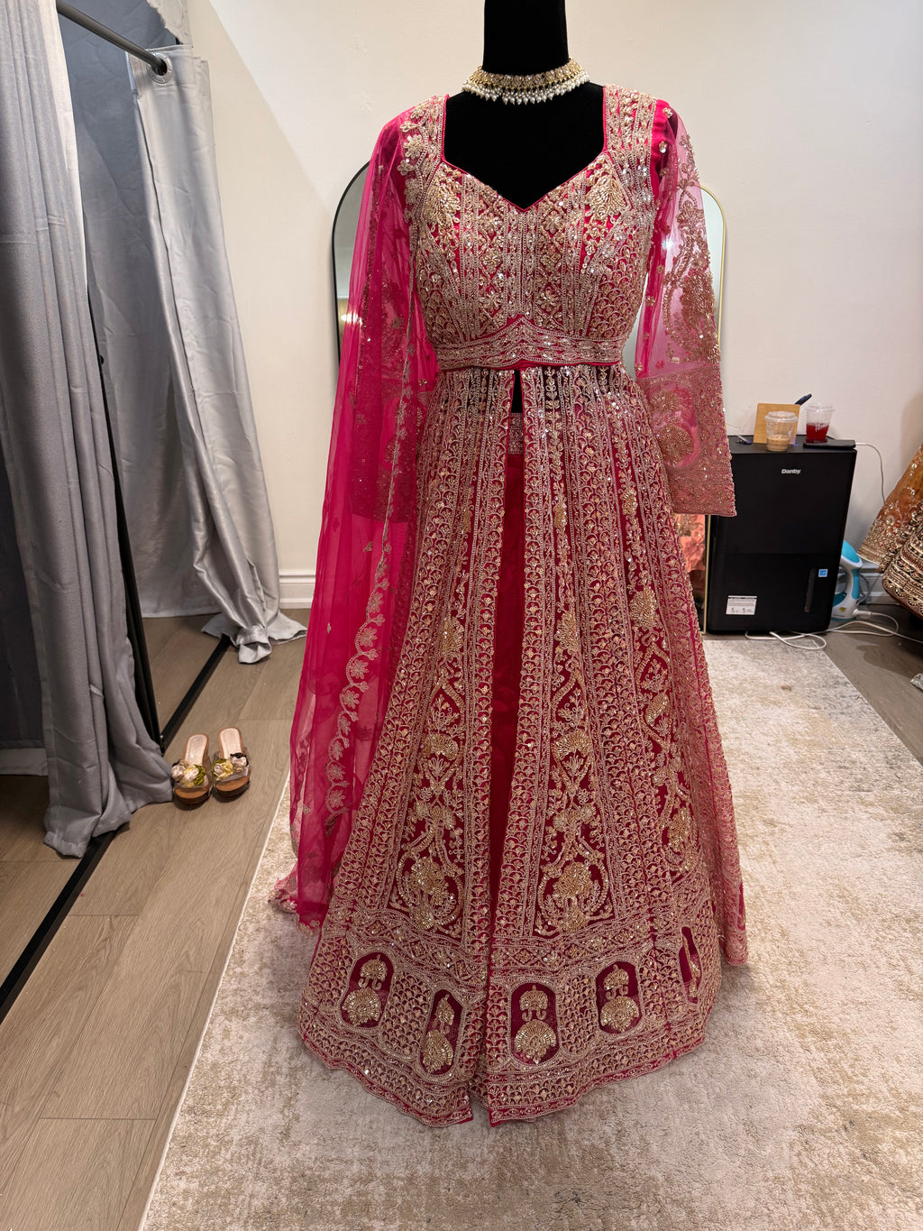 Perfect reception fit Floor length top with  lehenga