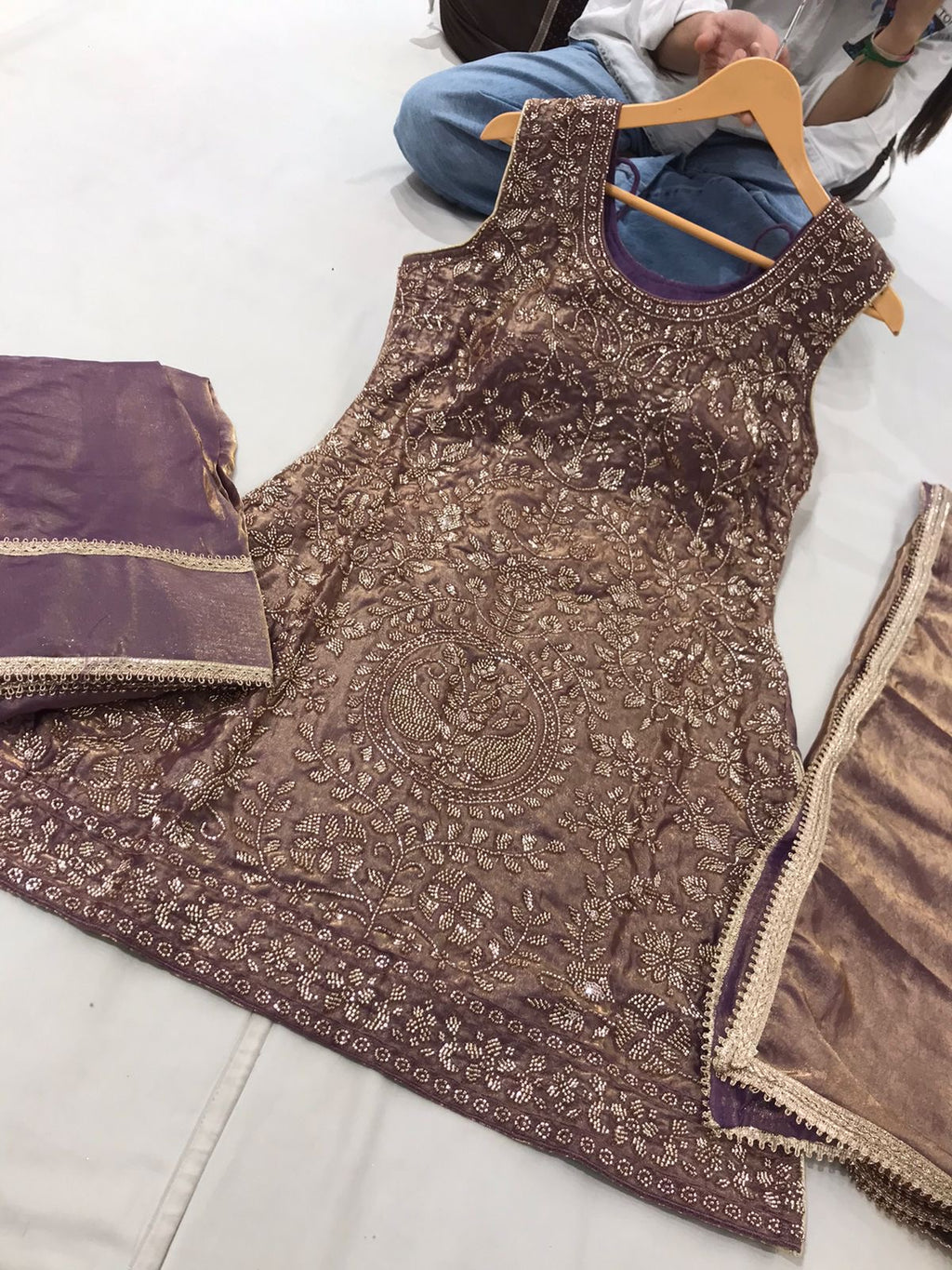 Embroidered farshi salwar Kanada Kulture