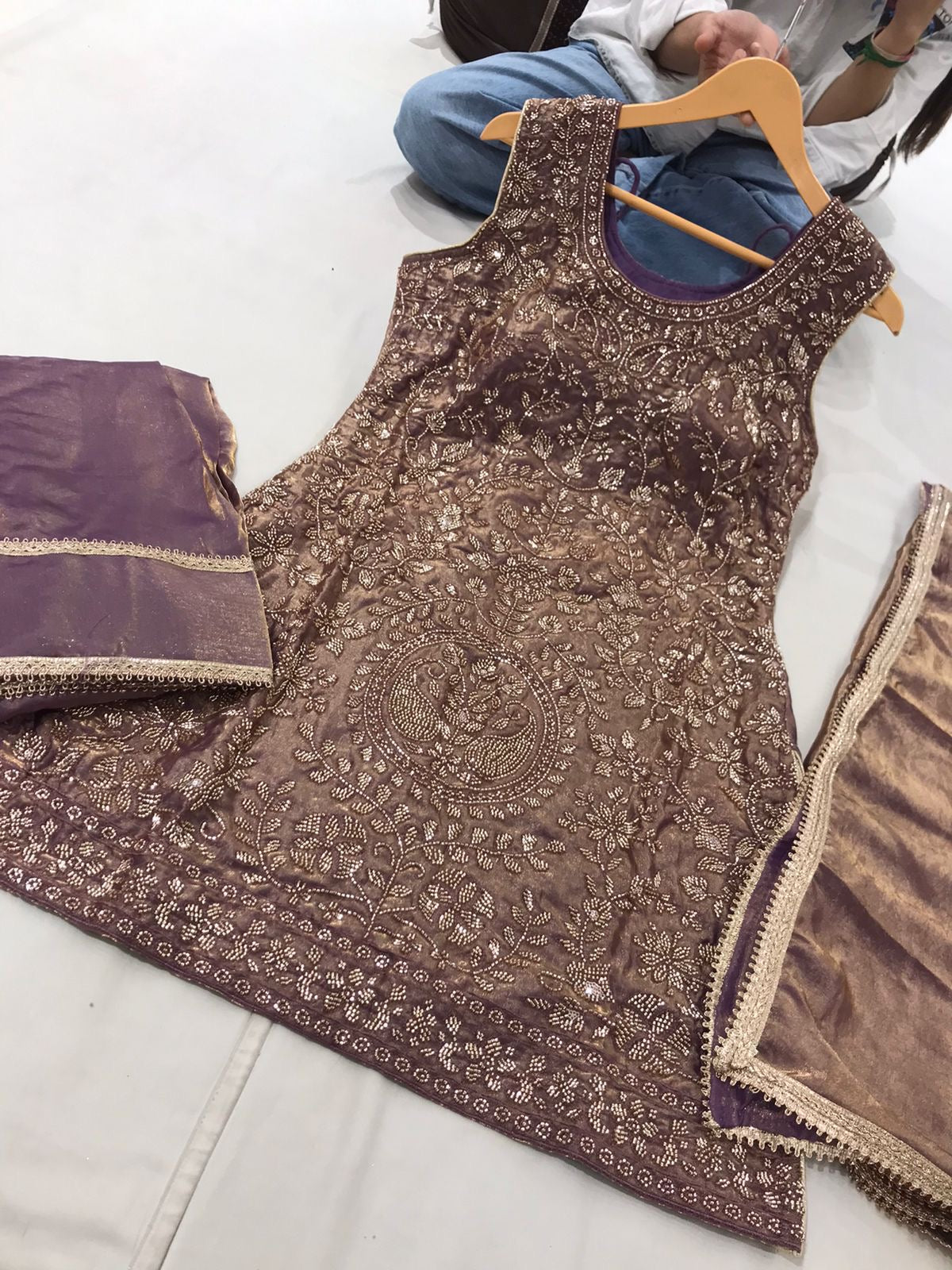 Embroidered farshi salwar Kanada Kulture