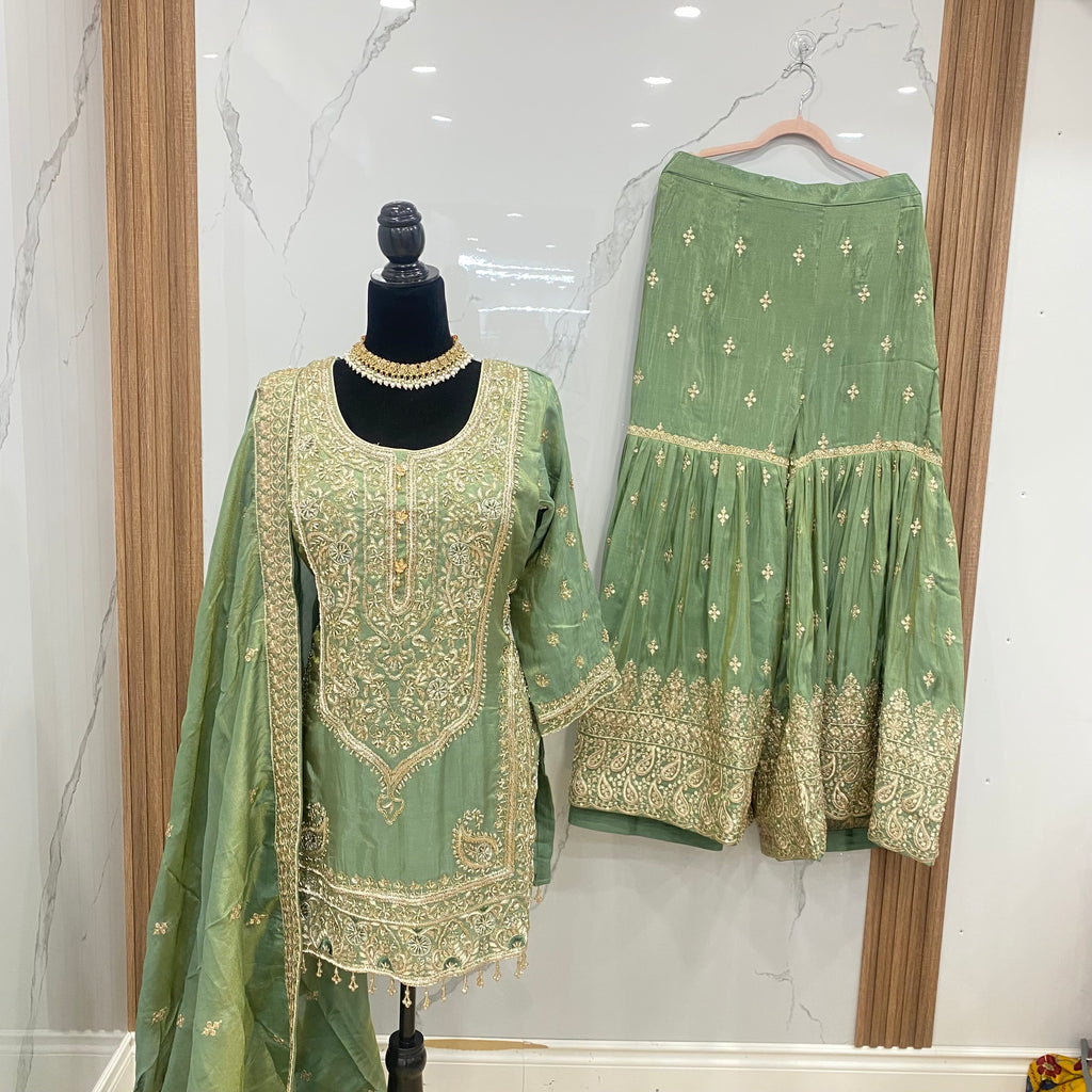 Size 44 Embroidered gharara Suit – Kanada Kulture