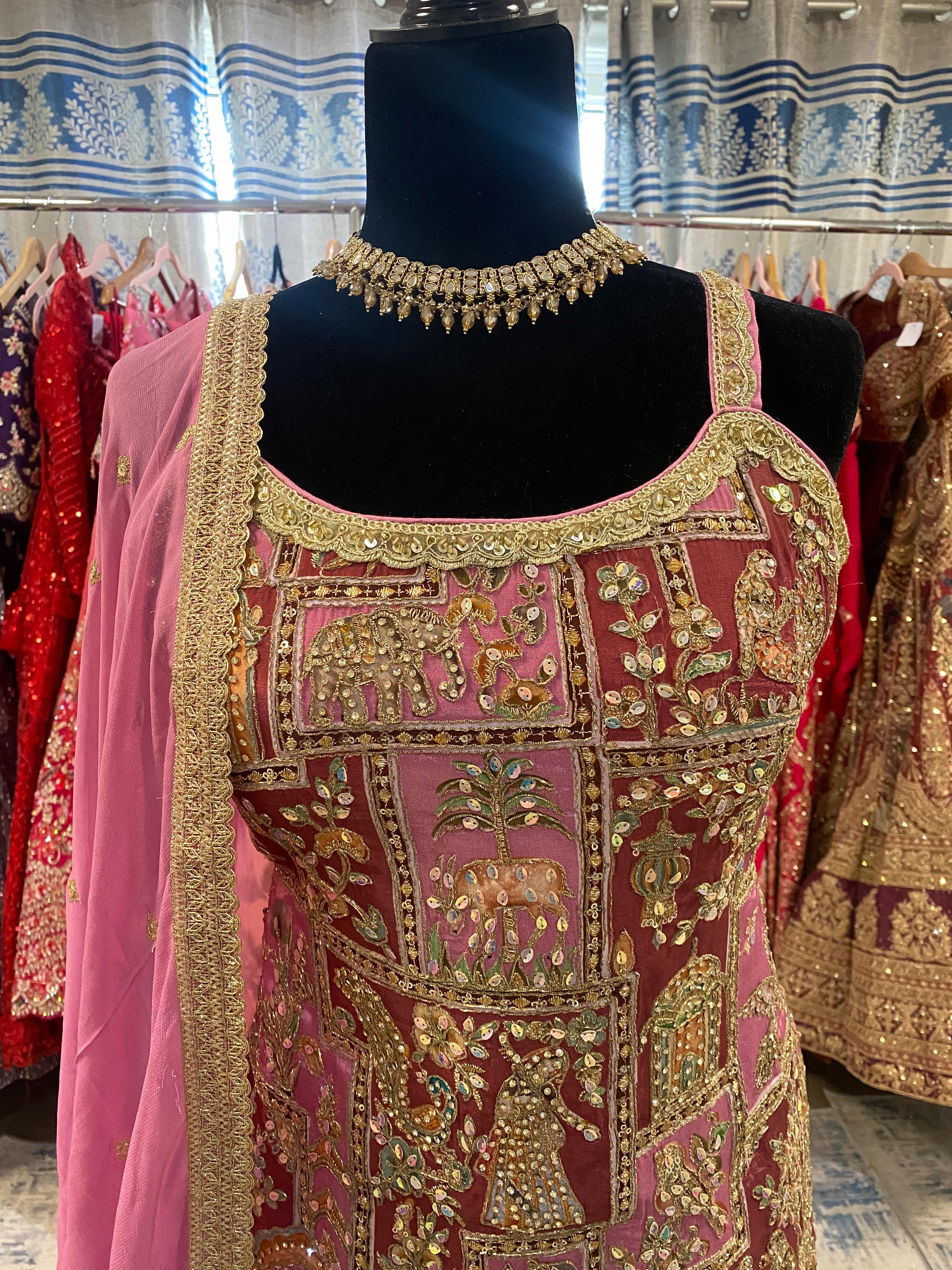 Thread Zari work Embroidered suit –-kulture Kanada Kulture