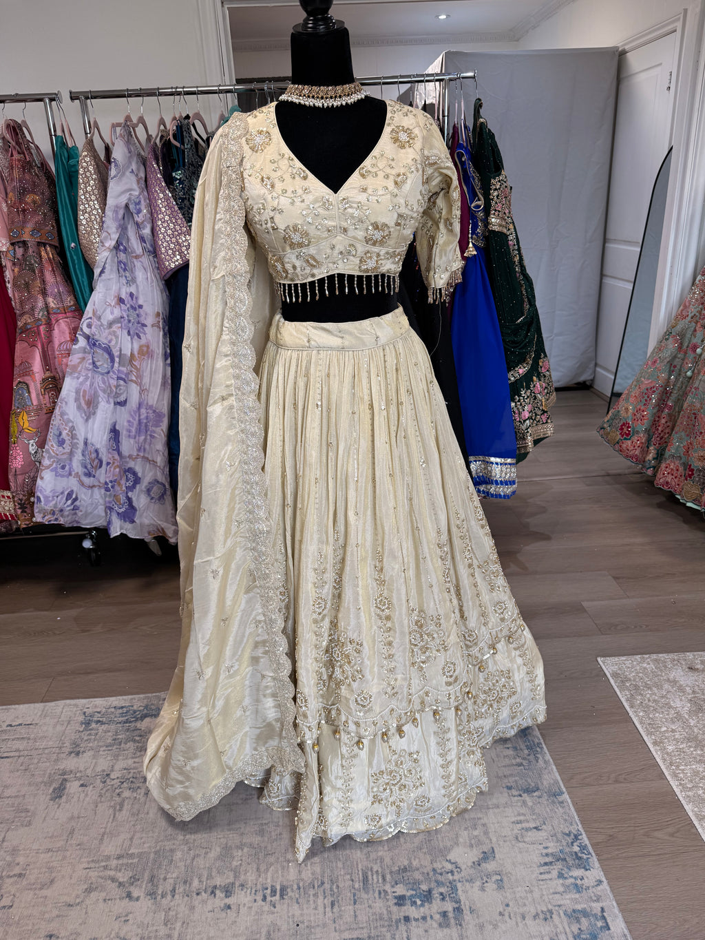 KanadaKulture - Designer Lehenga with thread and stone detailing
