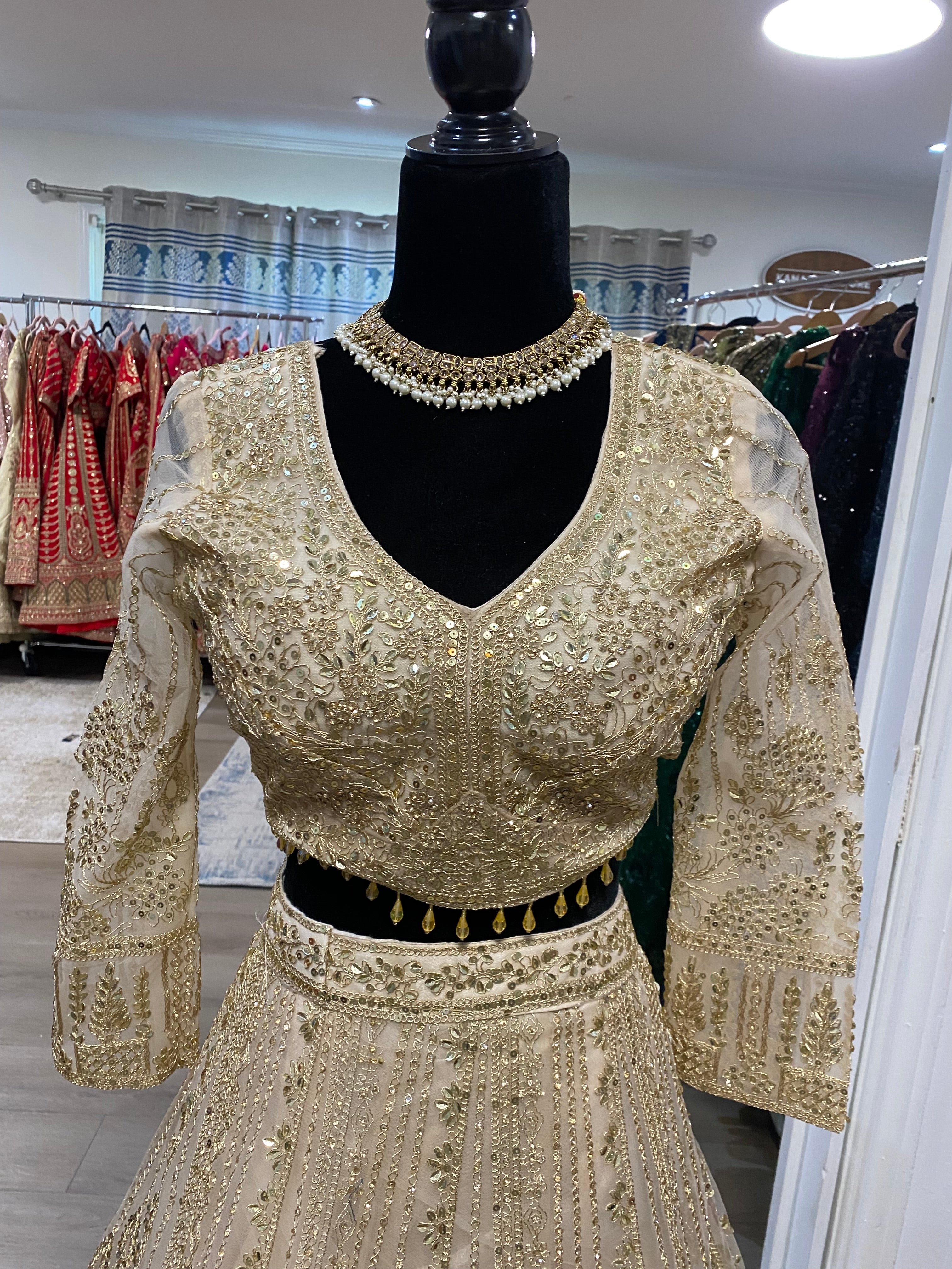 Gold color lehenga choli