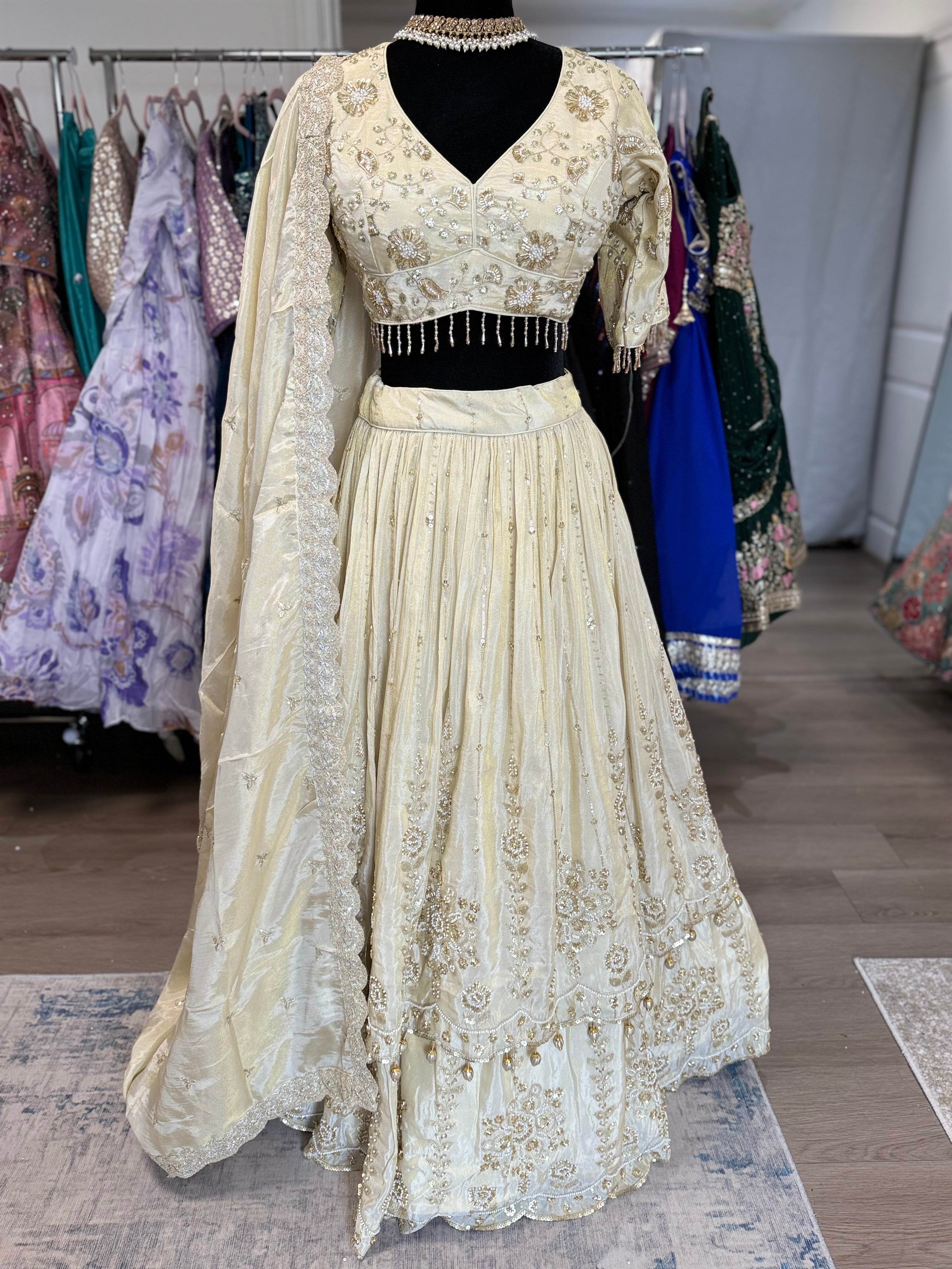KanadaKulture - Designer Lehenga with thread and stone detailing