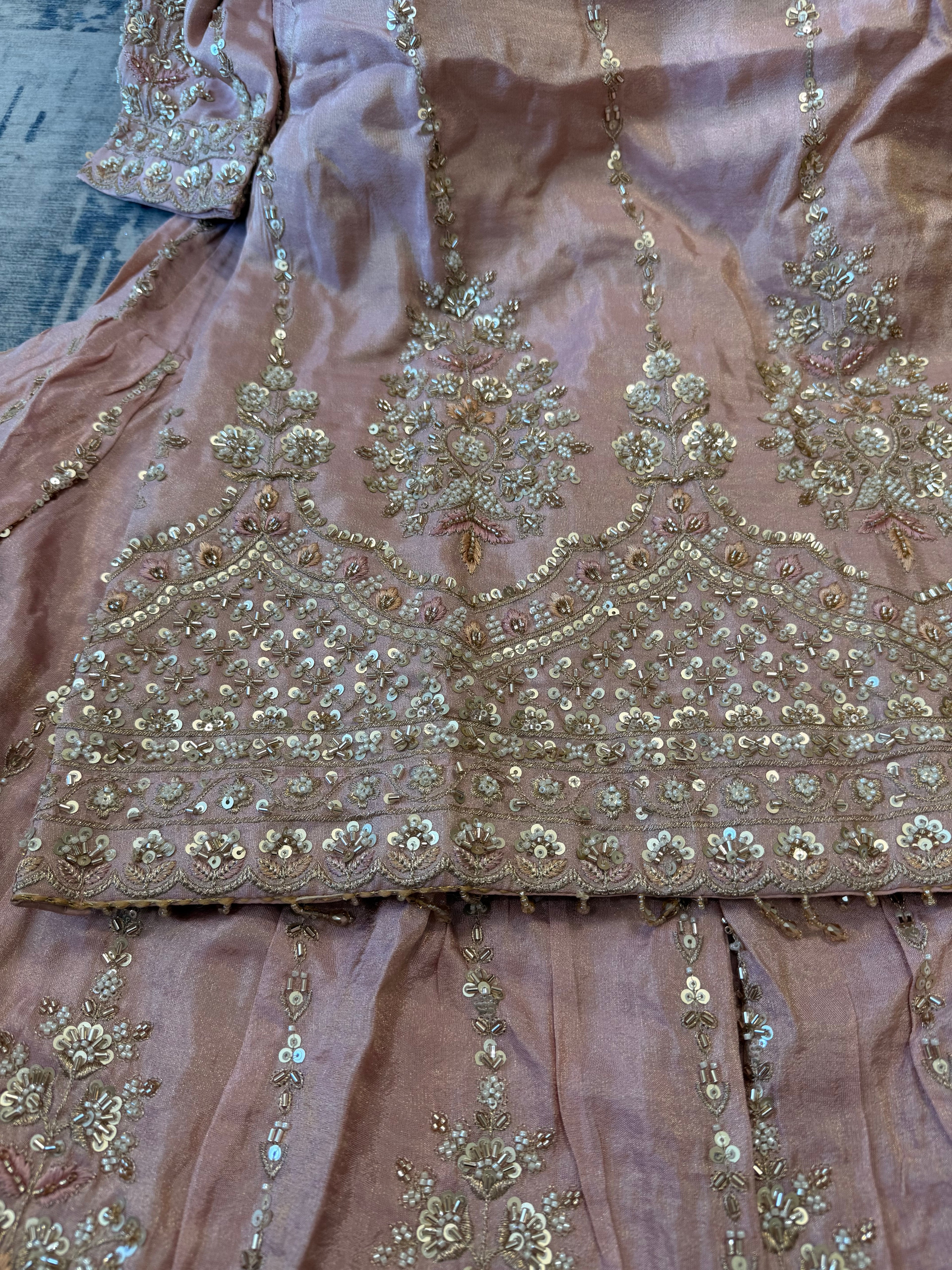 Embroidered gharara suit