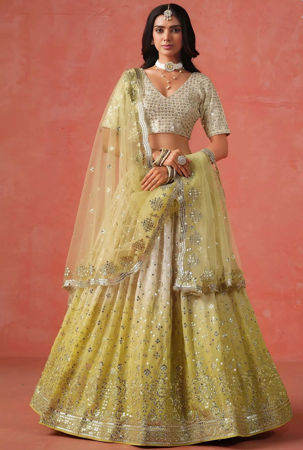 Traditional Embroidered Geogette Lehenga Choli
