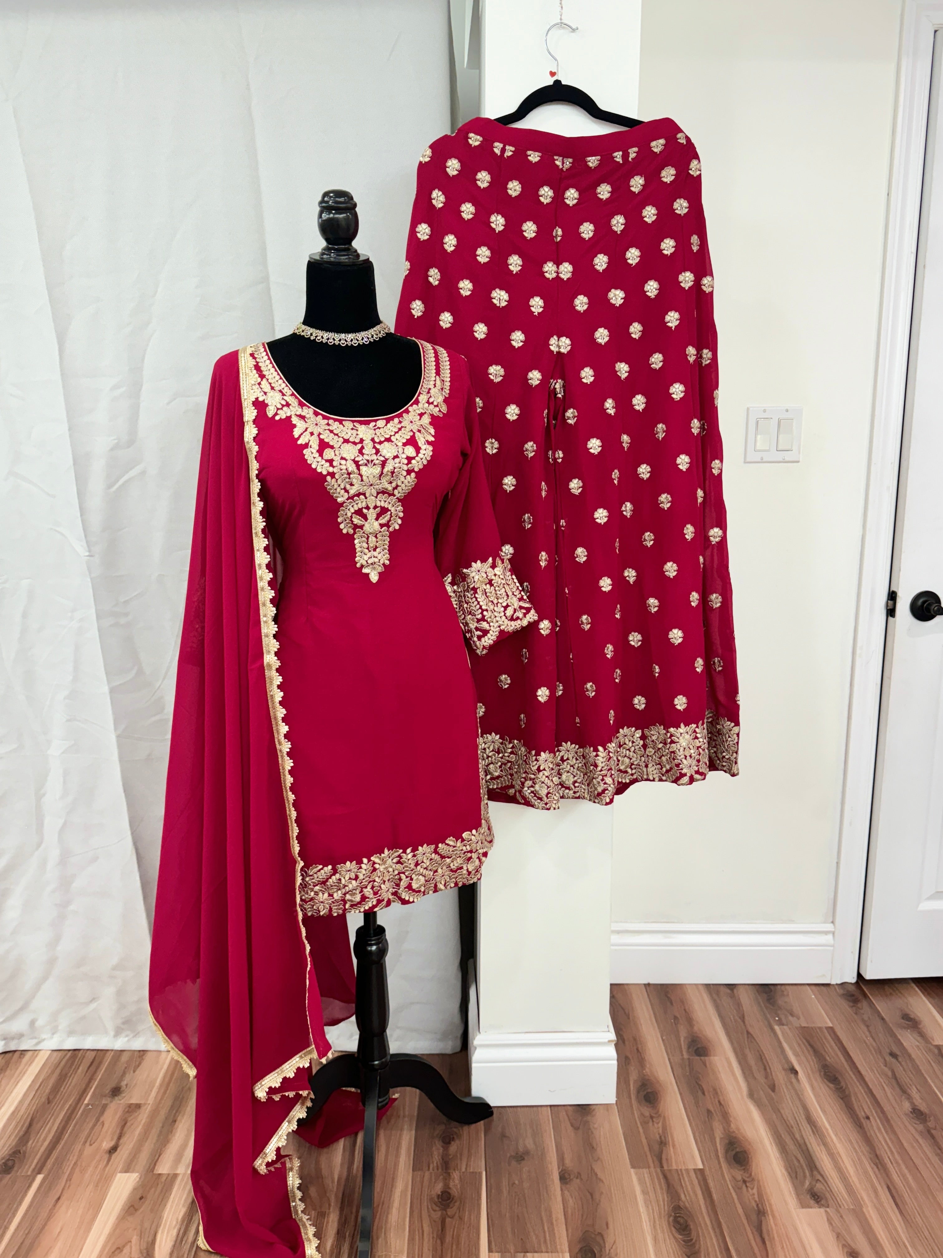 Embroidered Palazoo Suit – Kanada Kulture