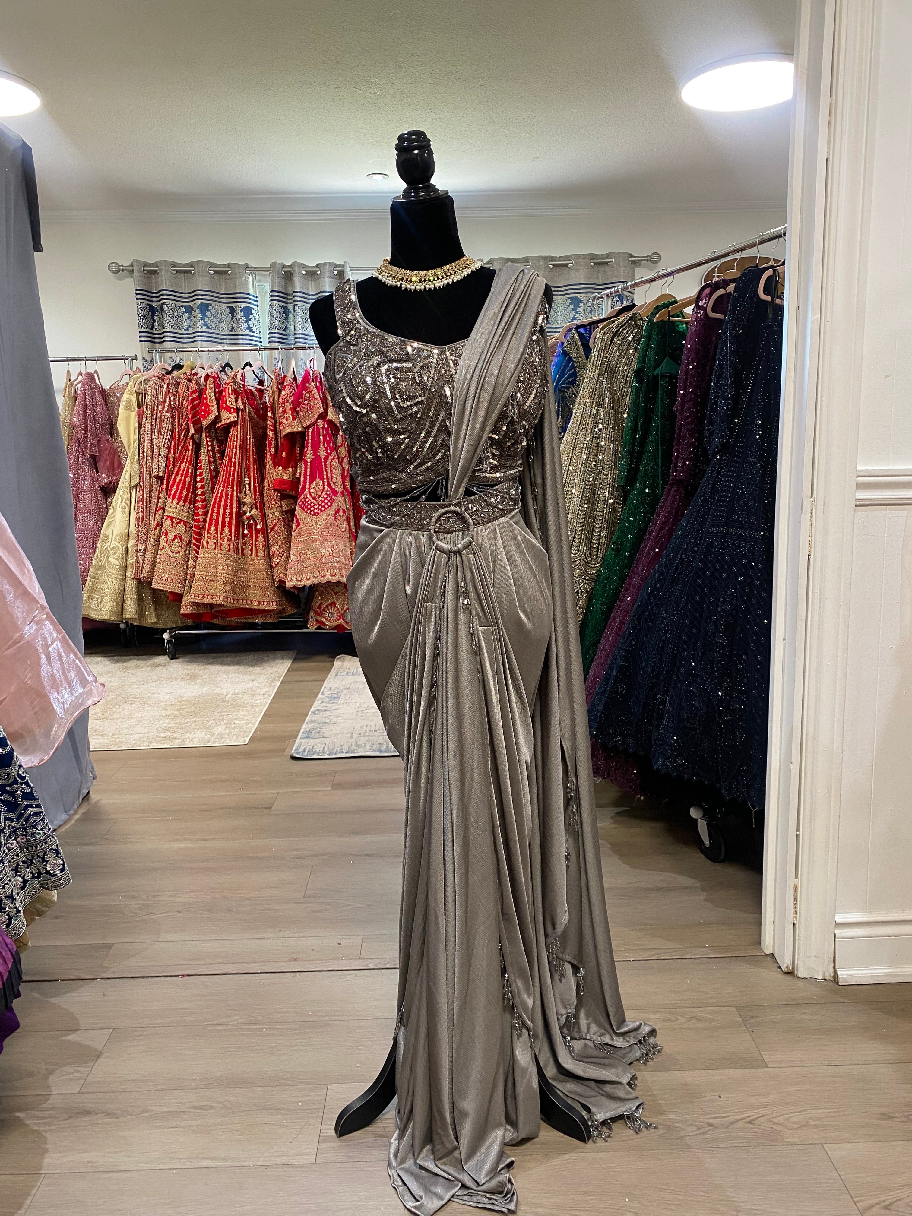 Pre drape saree