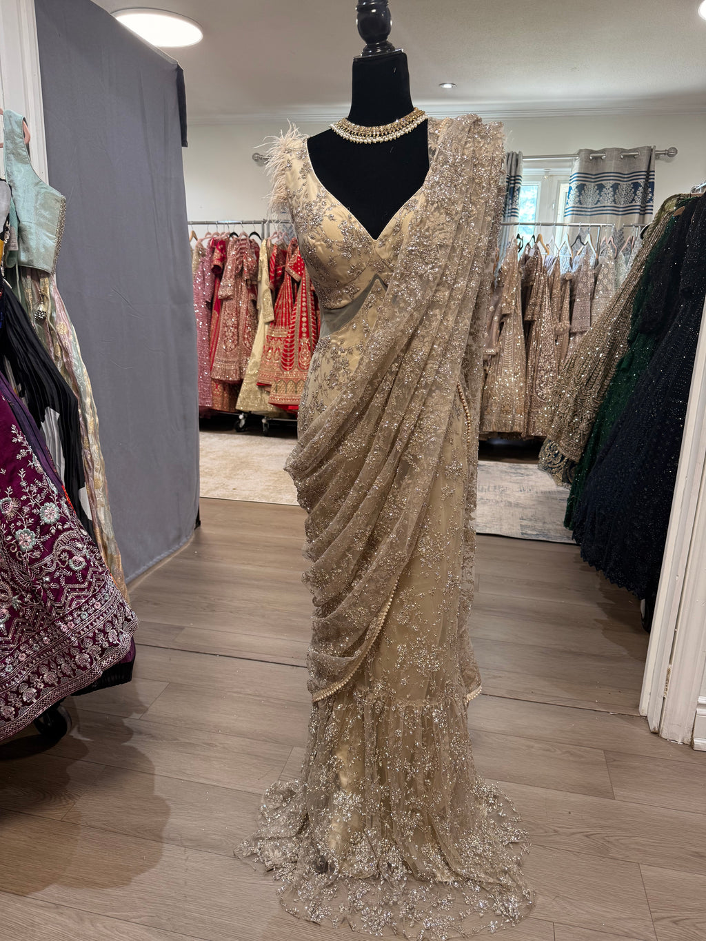 Gown and Pre drape saree