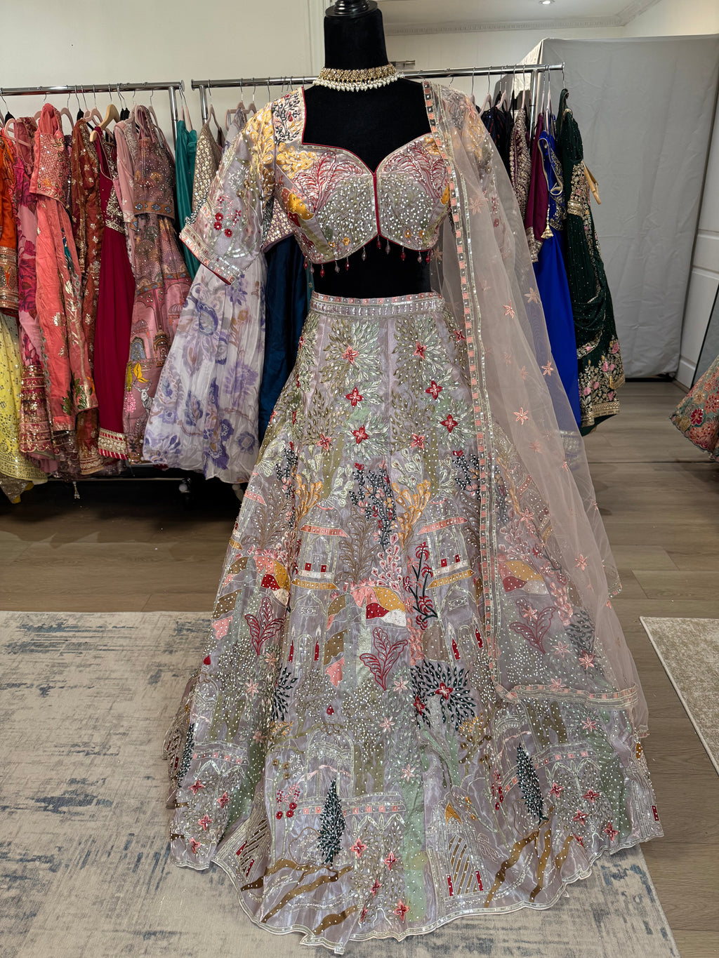 KanadaKulture - Designer Lehenga with thread and stone detailing