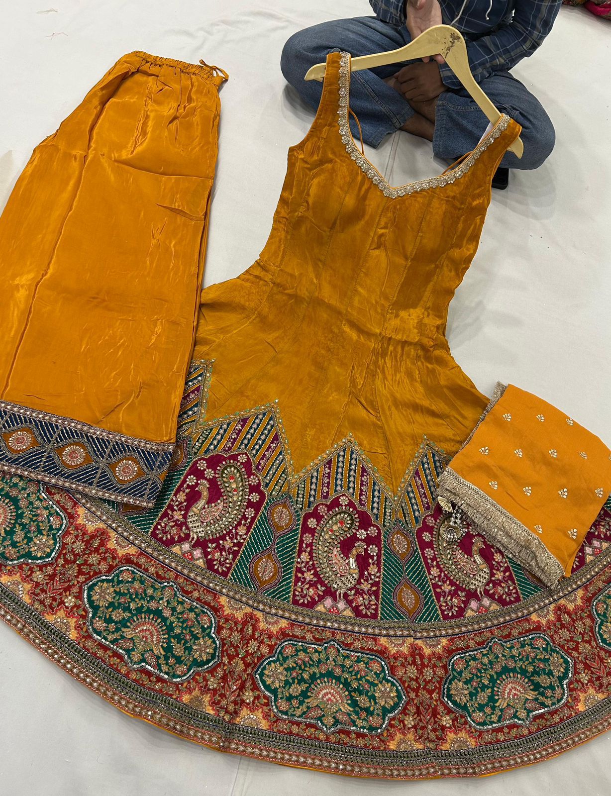 Embroidered Anarkali Palazzo Suit – Kanada Kulture