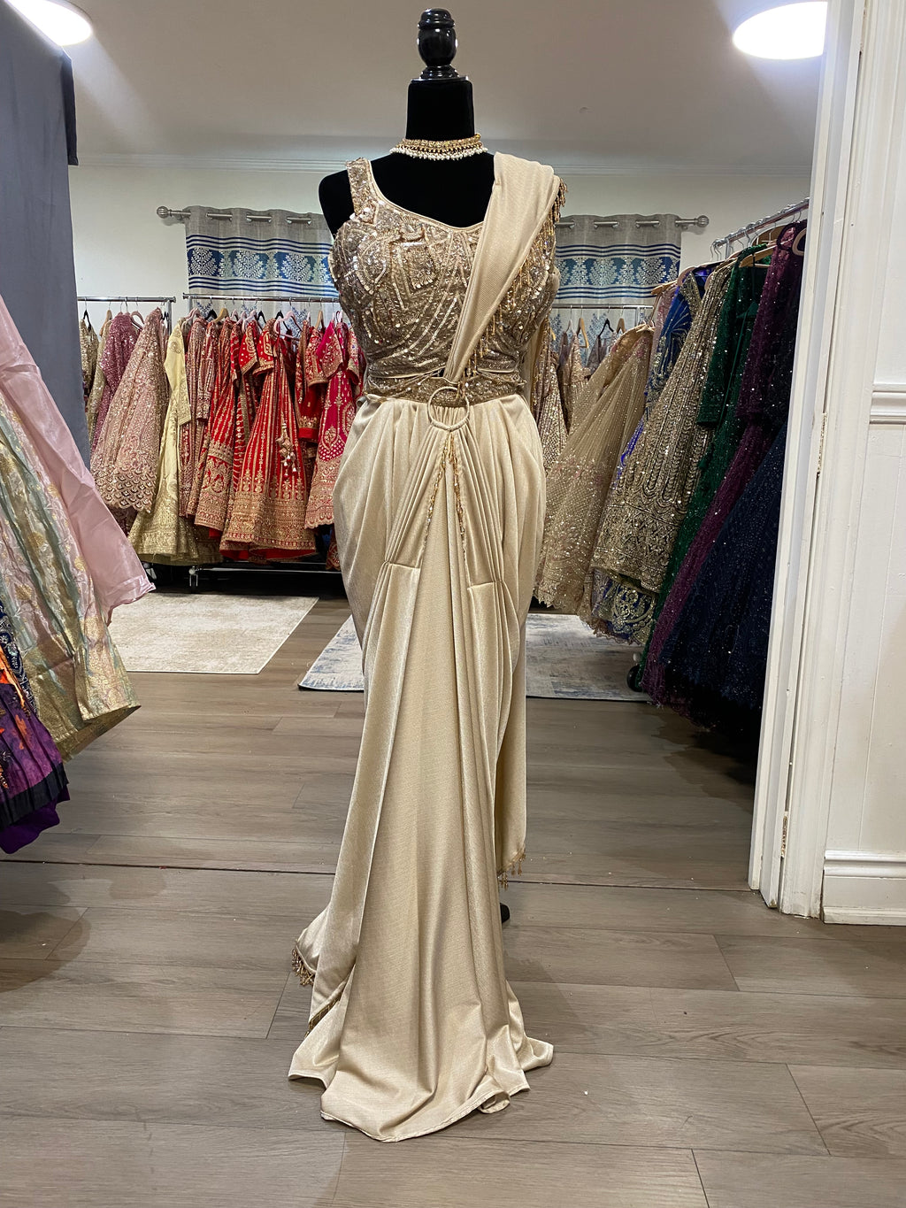 Pre drape saree