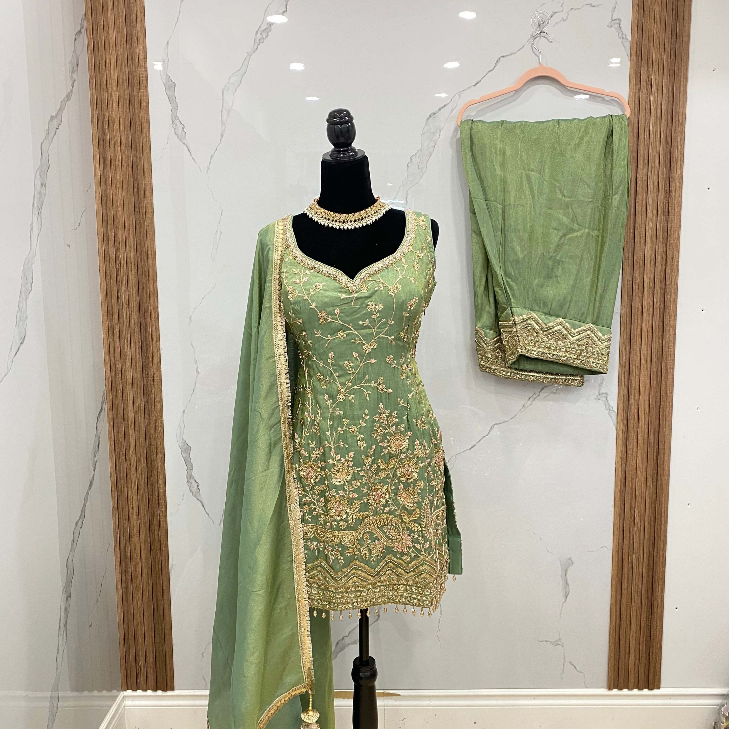 Farshi salwar Embroidered suit