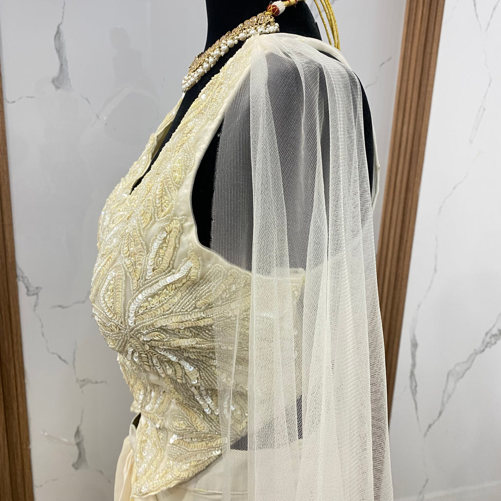 KanadaKulture - Designer blouse with pre drape saree - Exclusive Design