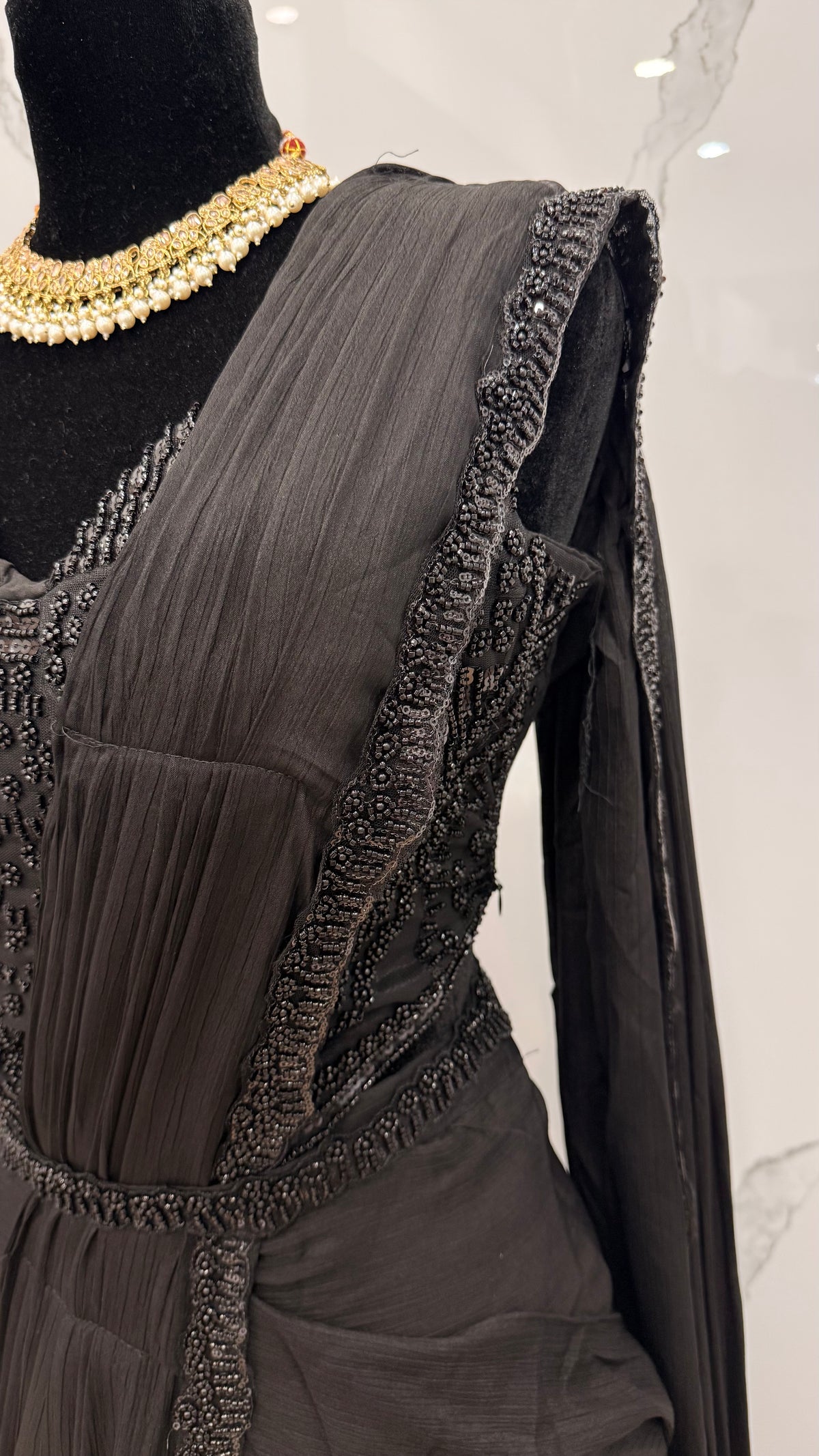 Bridesmaids Hand work top with pre drape saree