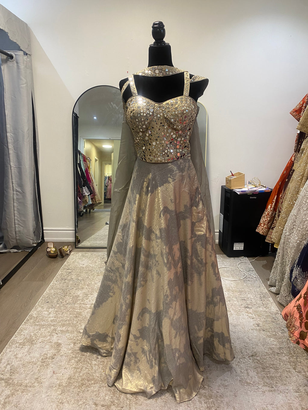 Corset silver /gold lehenga