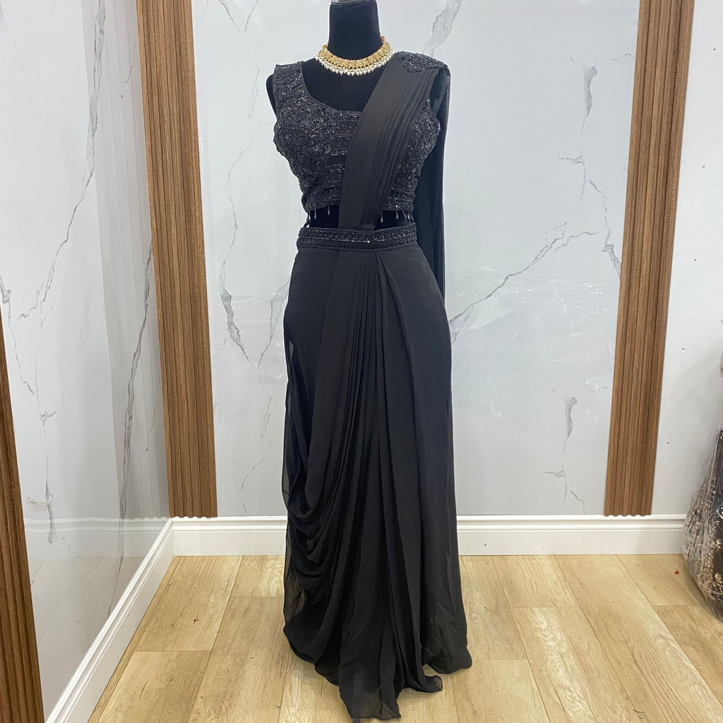 Bridesmaids Hand work top with pre drape saree