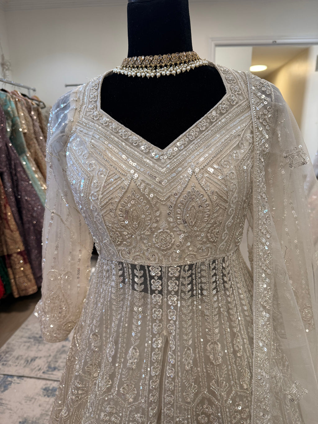 Beautiful long choli with lehenga