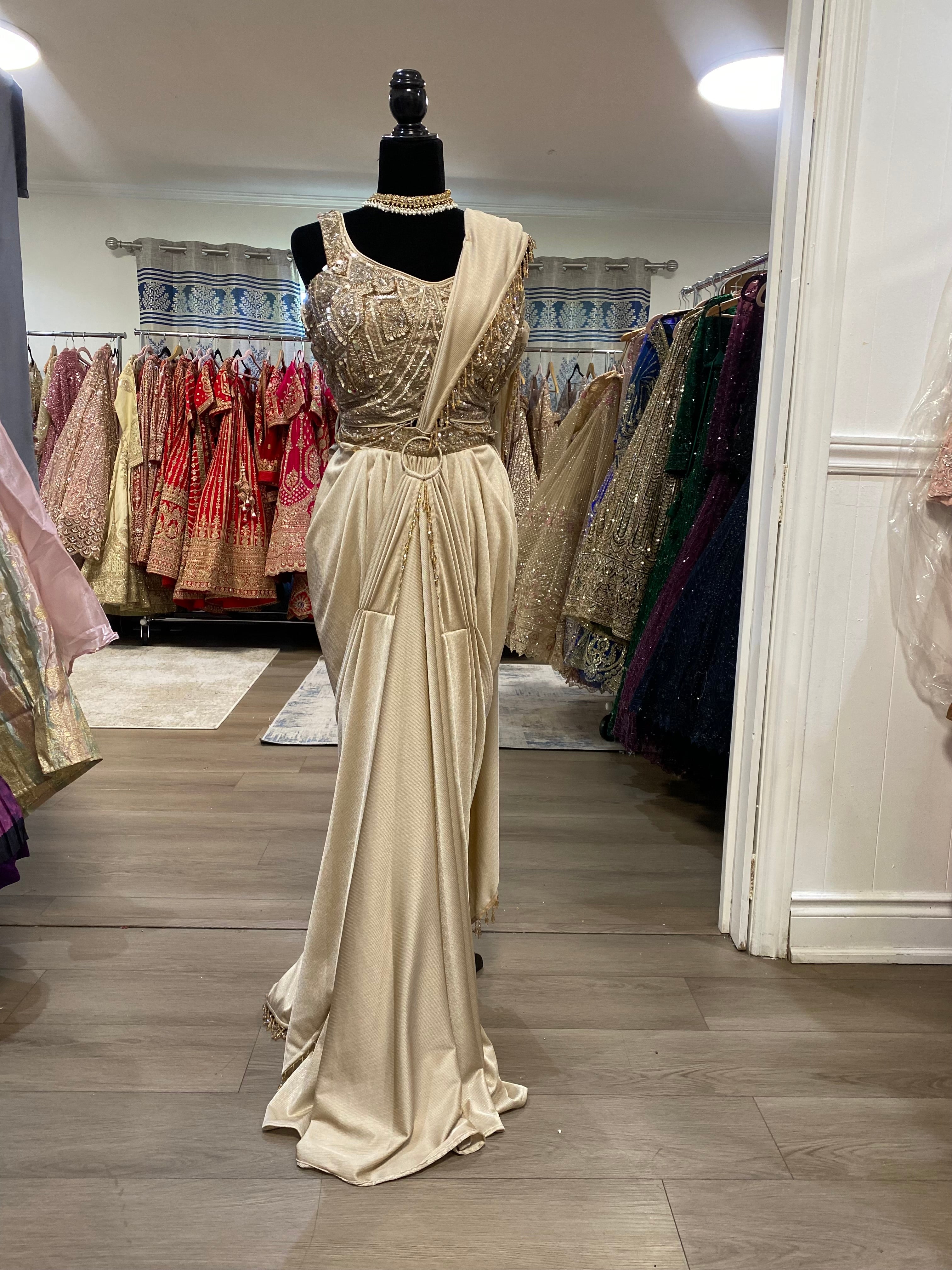 Pre drape saree