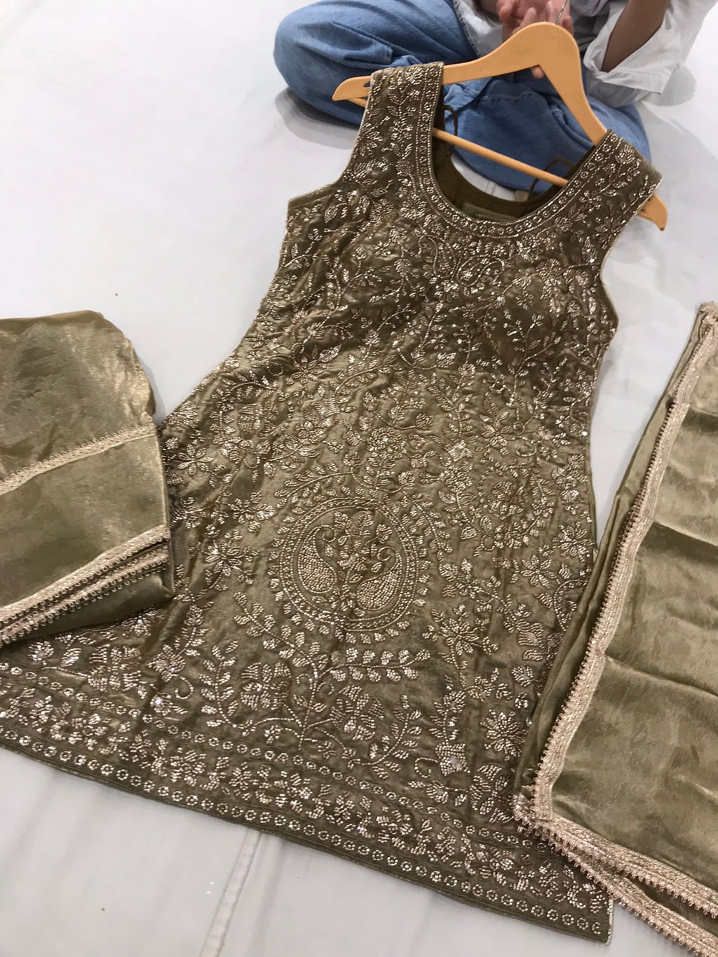 Embroidered farshi salwar Kanada Kulture