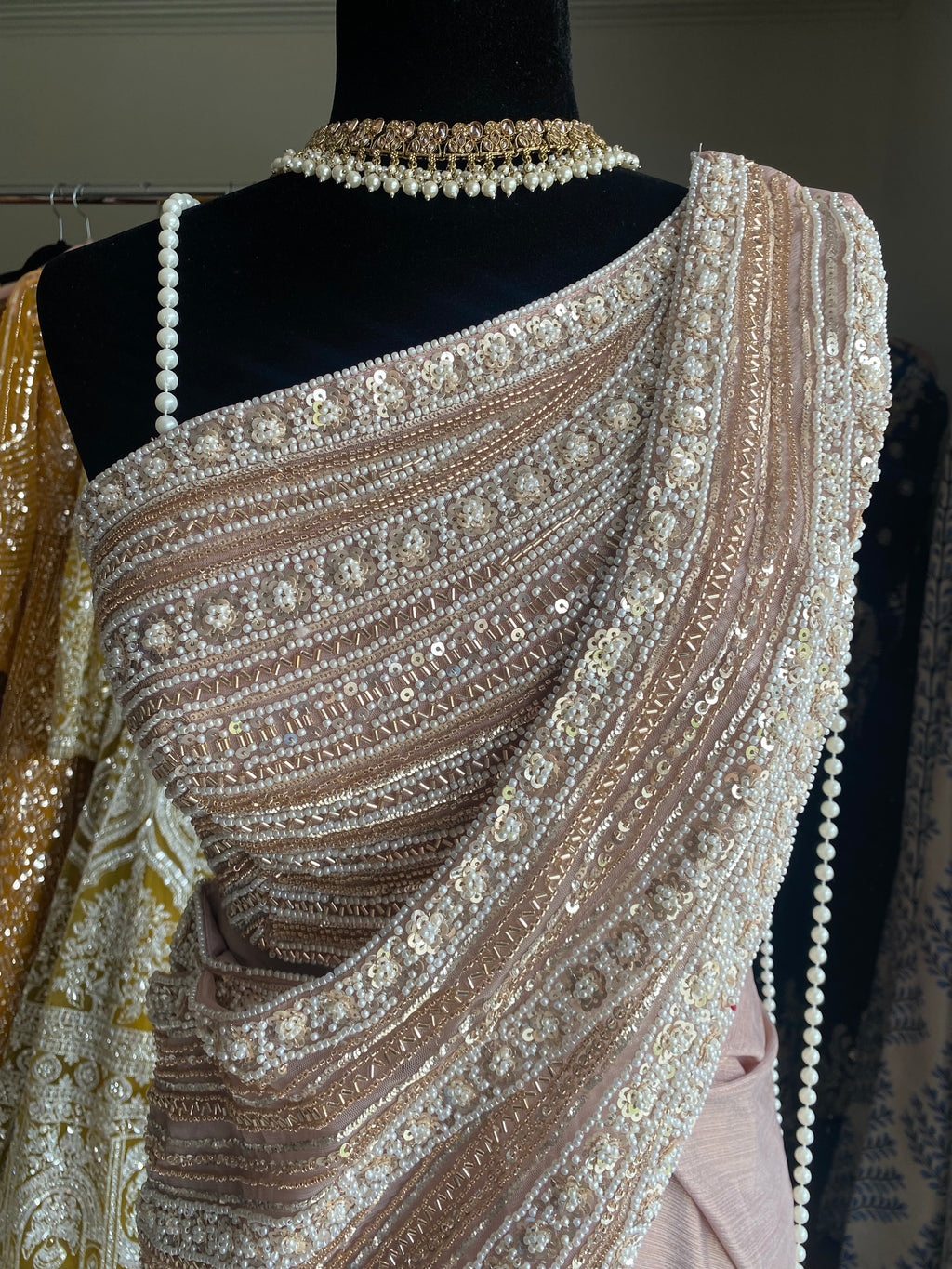 KanadaKulture - Designer blouse with pre drape saree - Exclusive Design
