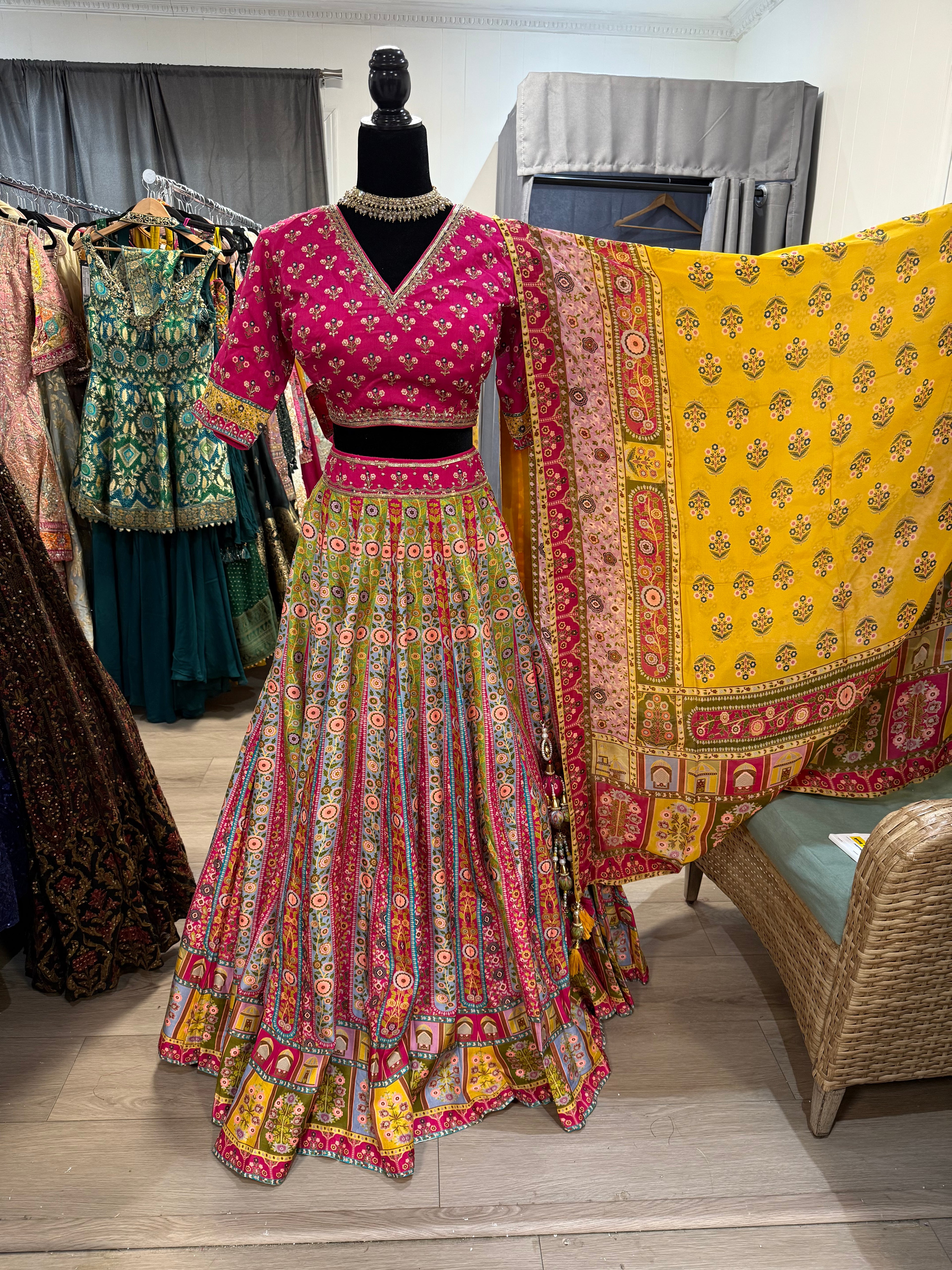 Traditional Embroidered silk Lehenga Choli