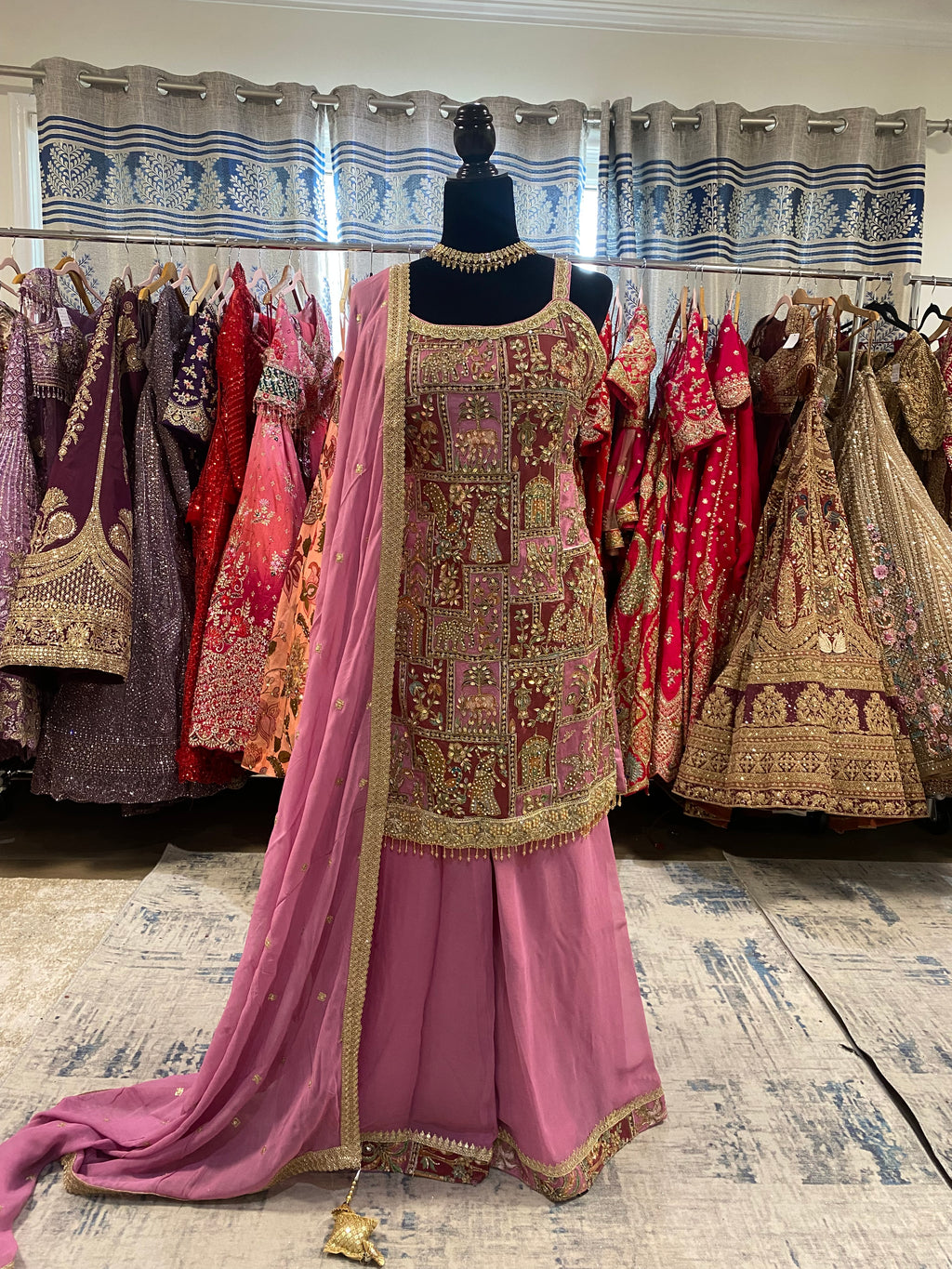 Thread Zari work Embroidered suit –-kulture Kanada Kulture