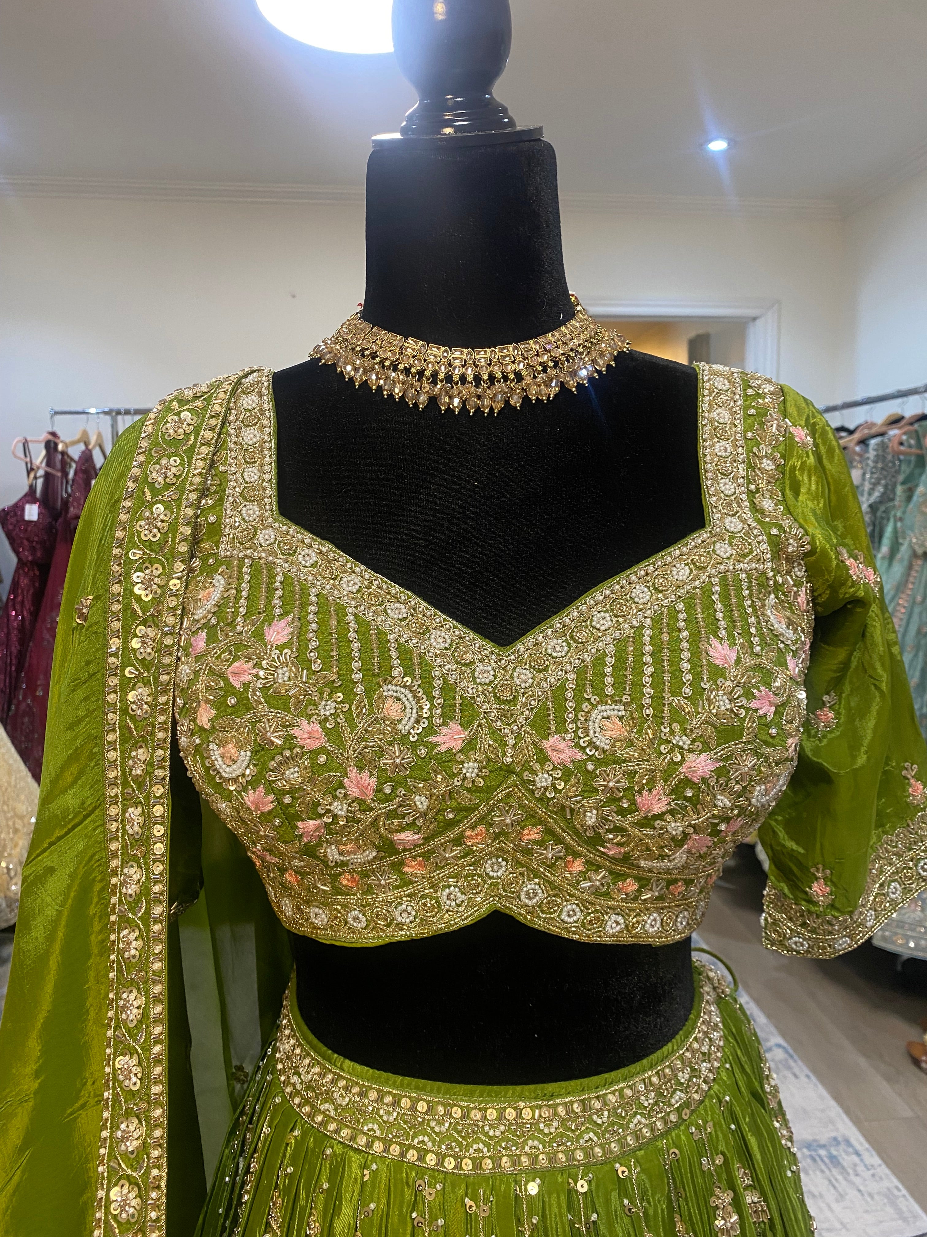 Designer intricate hand work lehenga