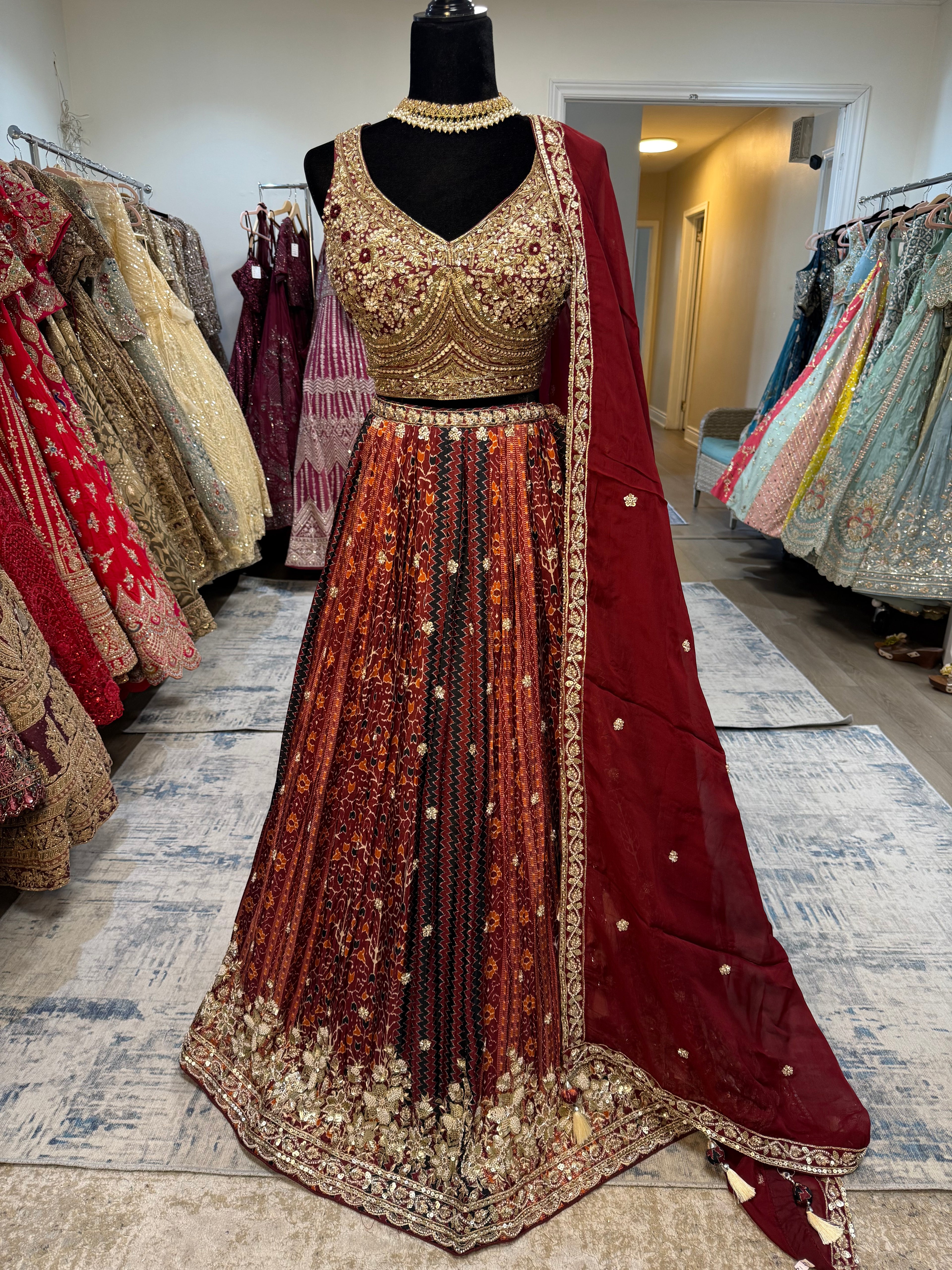 Banarsi intricate hand work lehenga