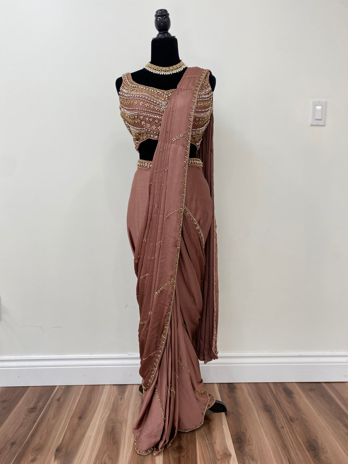 Designer pre drape saree