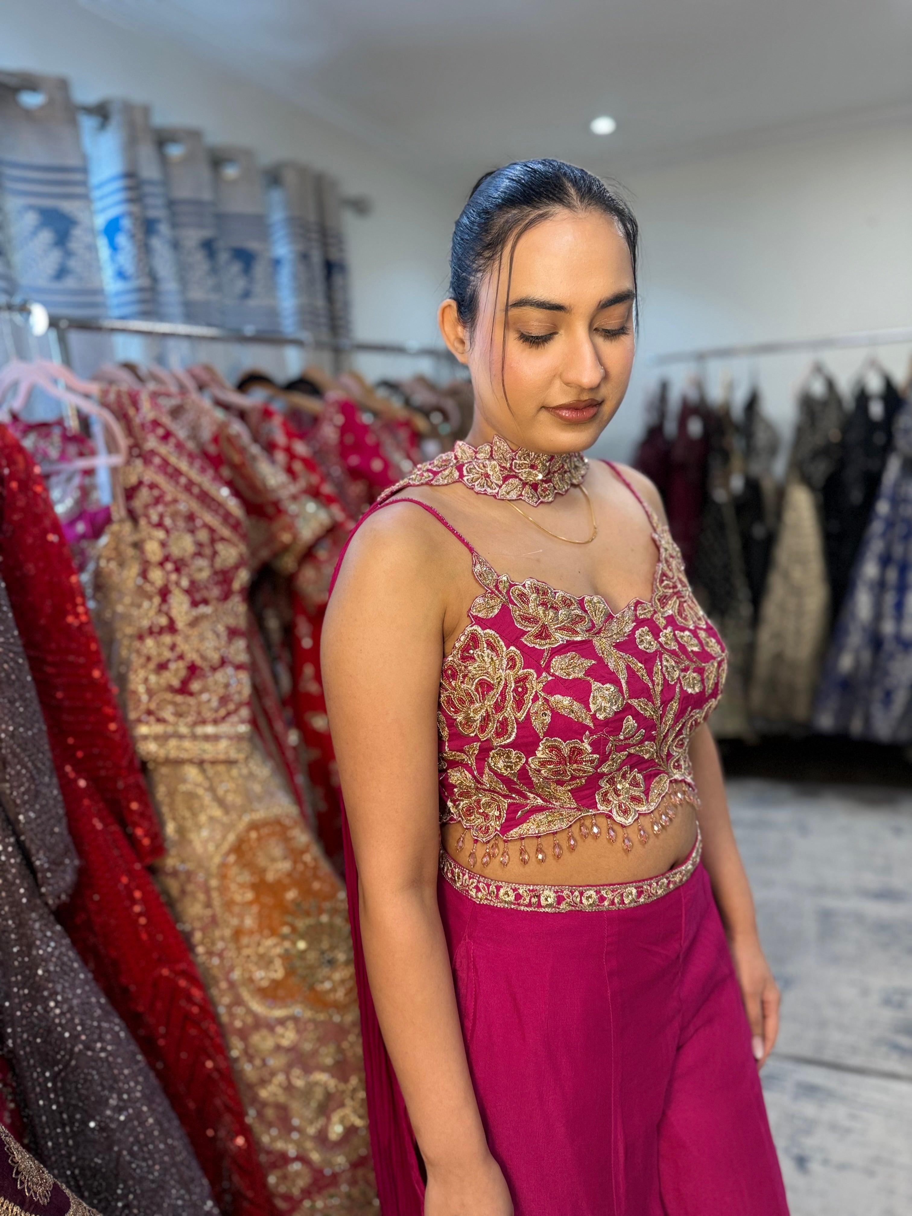 Palazo pant with hand work top