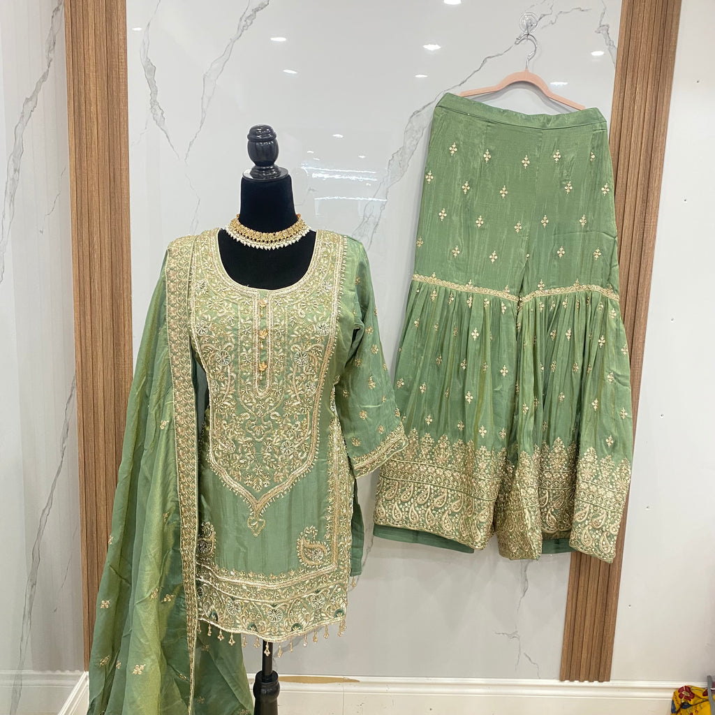Size 44 Embroidered gharara Suit – Kanada Kulture