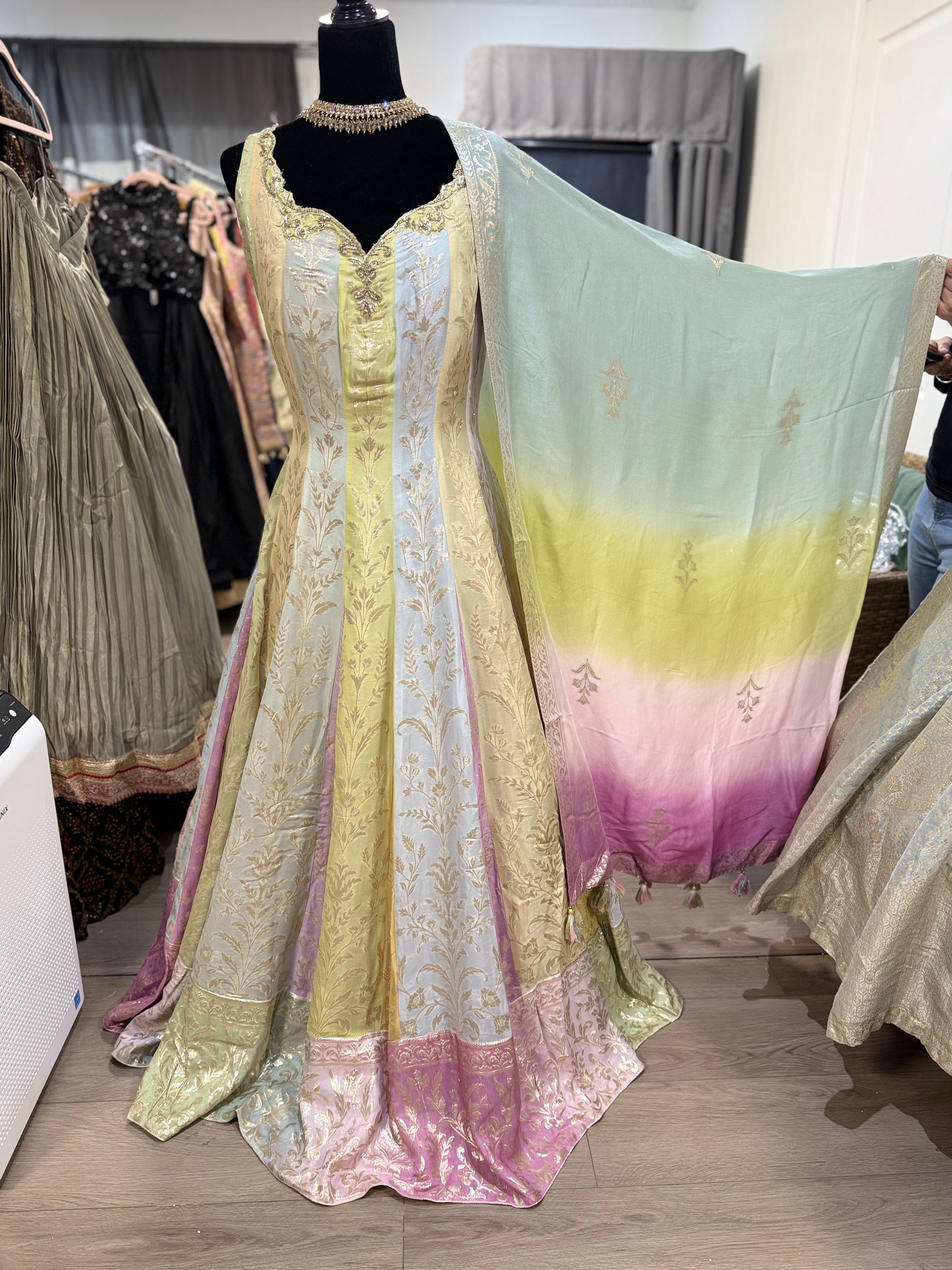 Multi color designer lehenga– Kanada Kulture