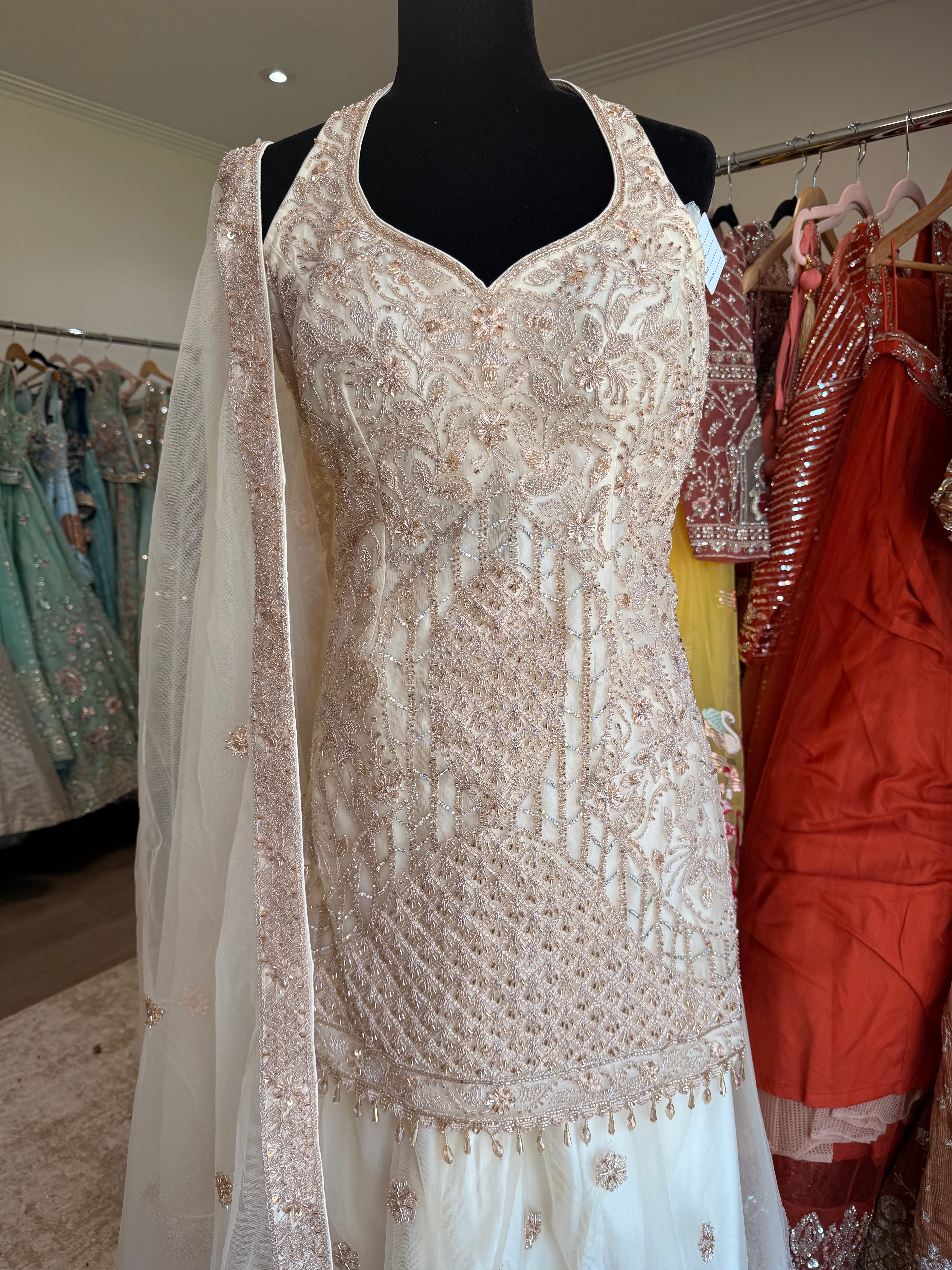 Halter neck Embroidered suit Kanada Kulture