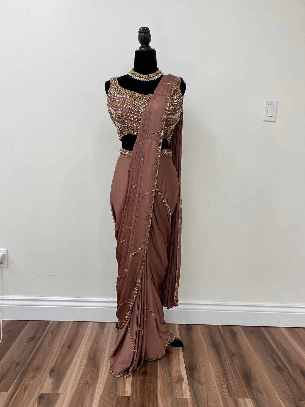 Designer pre drape saree