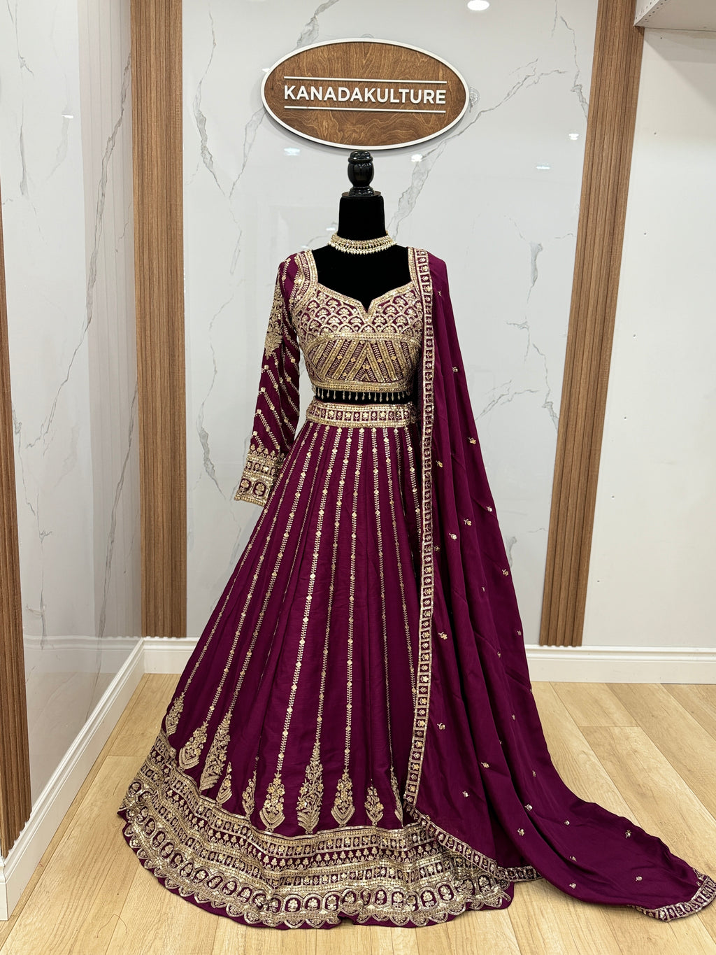 Full sleeve Dark color lehenga choli