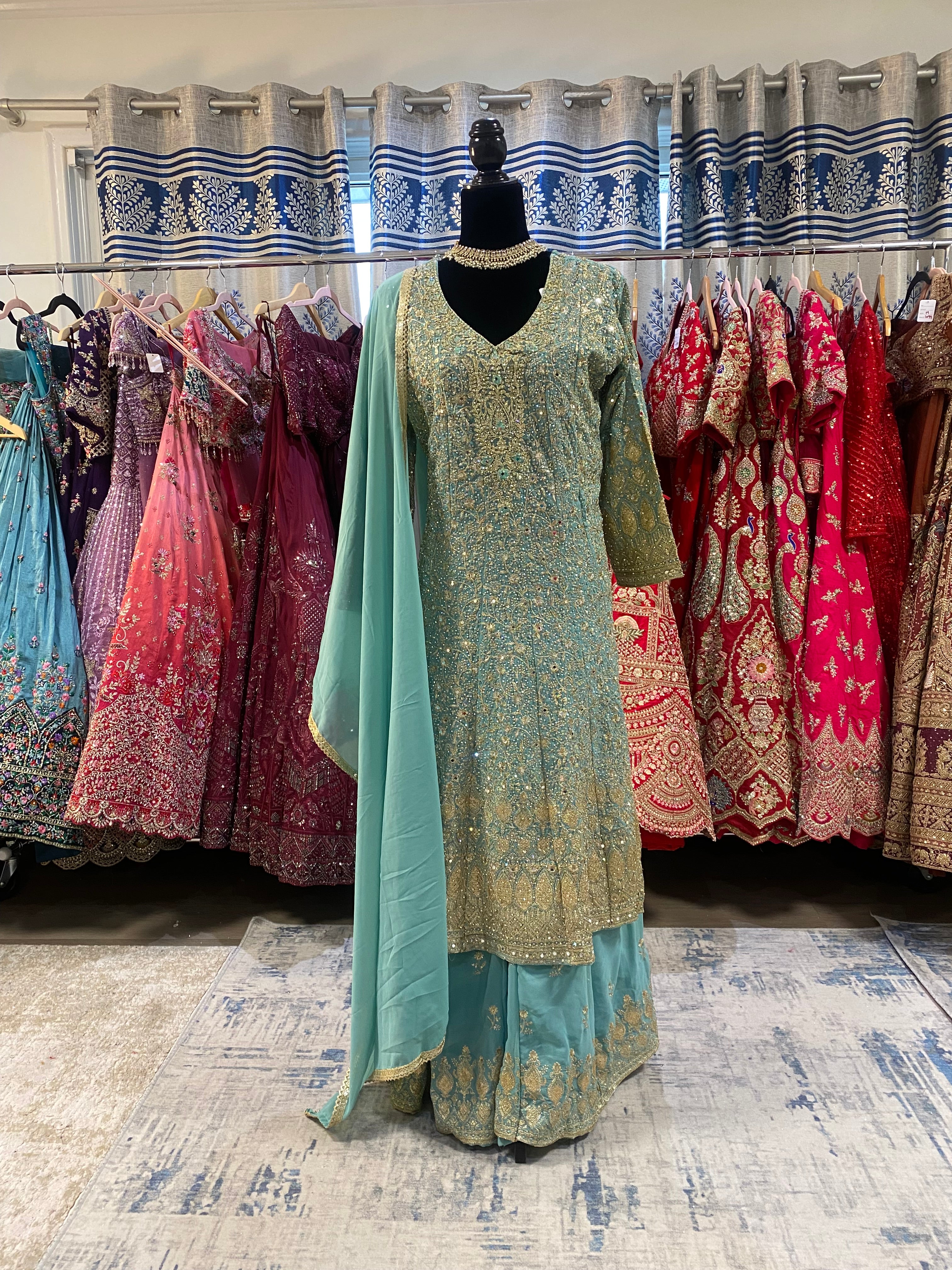 Embroidered palzoo Suit – Kanada Kulture