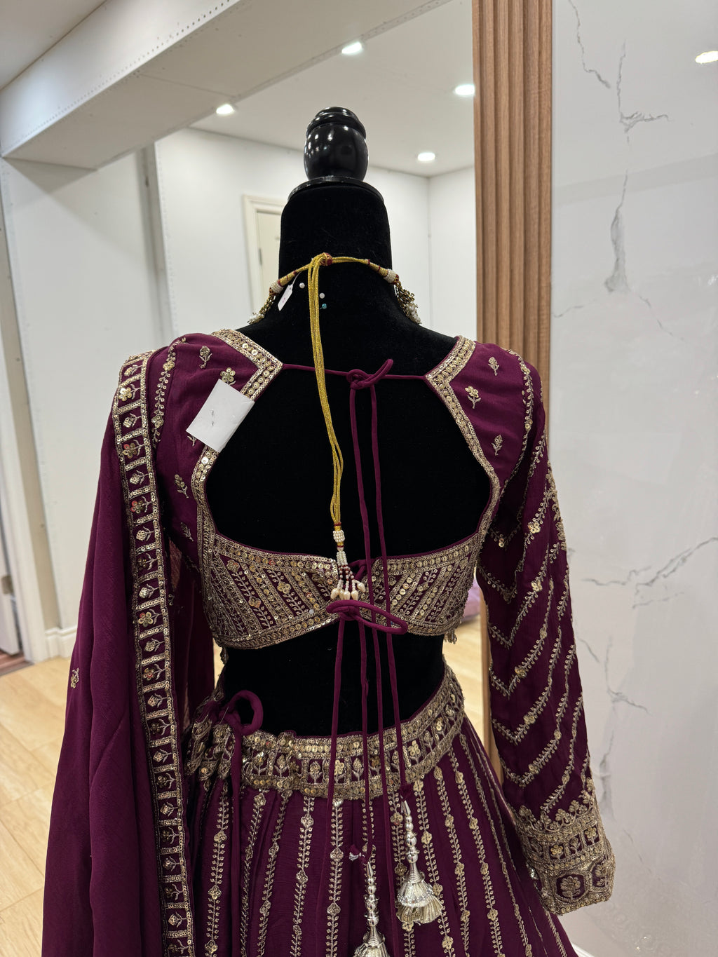 Full sleeve Dark color lehenga choli